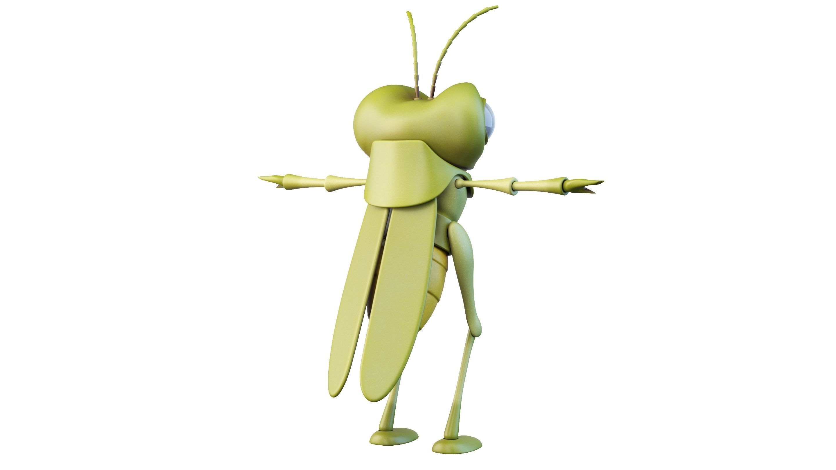 Cartoon Grasshopper Character 3D model_5
