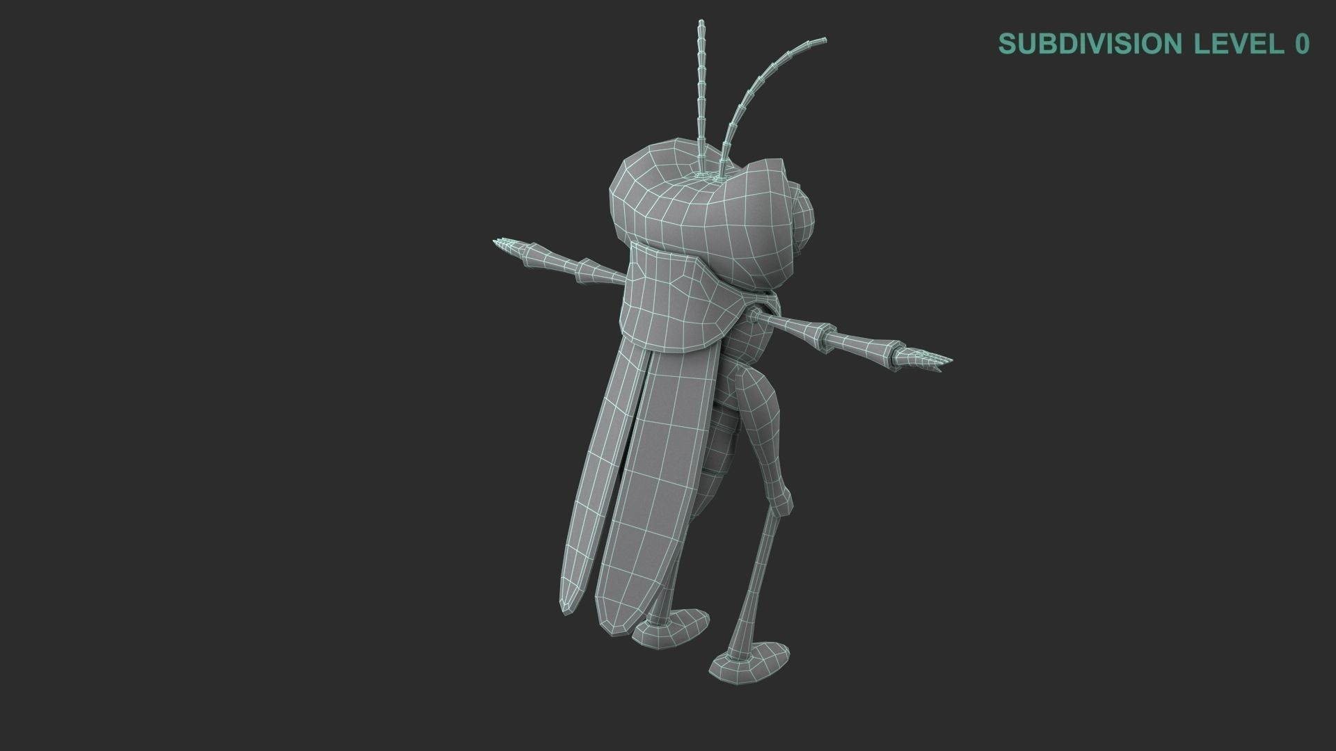 Cartoon Grasshopper Character 3D model_23