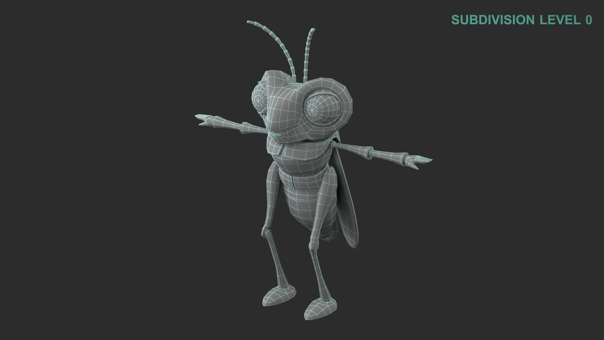 Cartoon Grasshopper Character 3D model_21