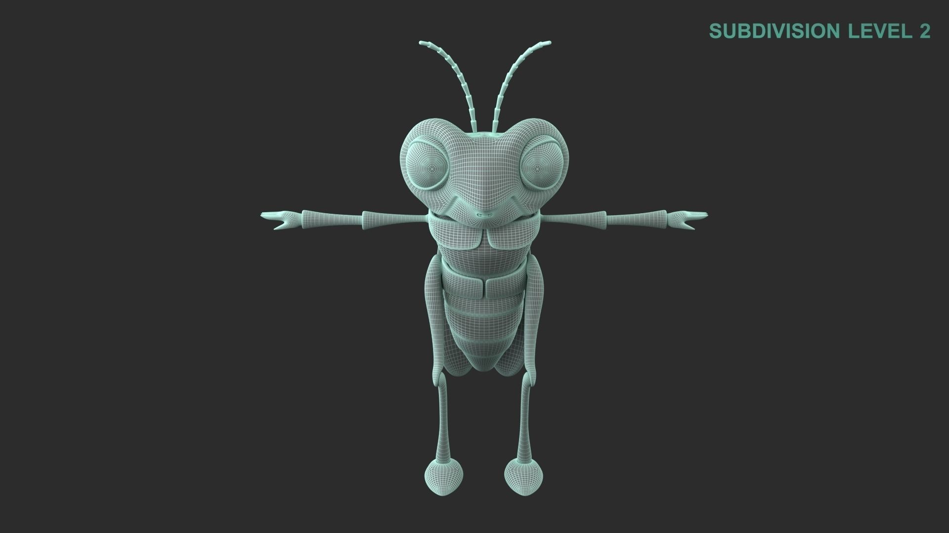 Cartoon Grasshopper Character 3D model_16