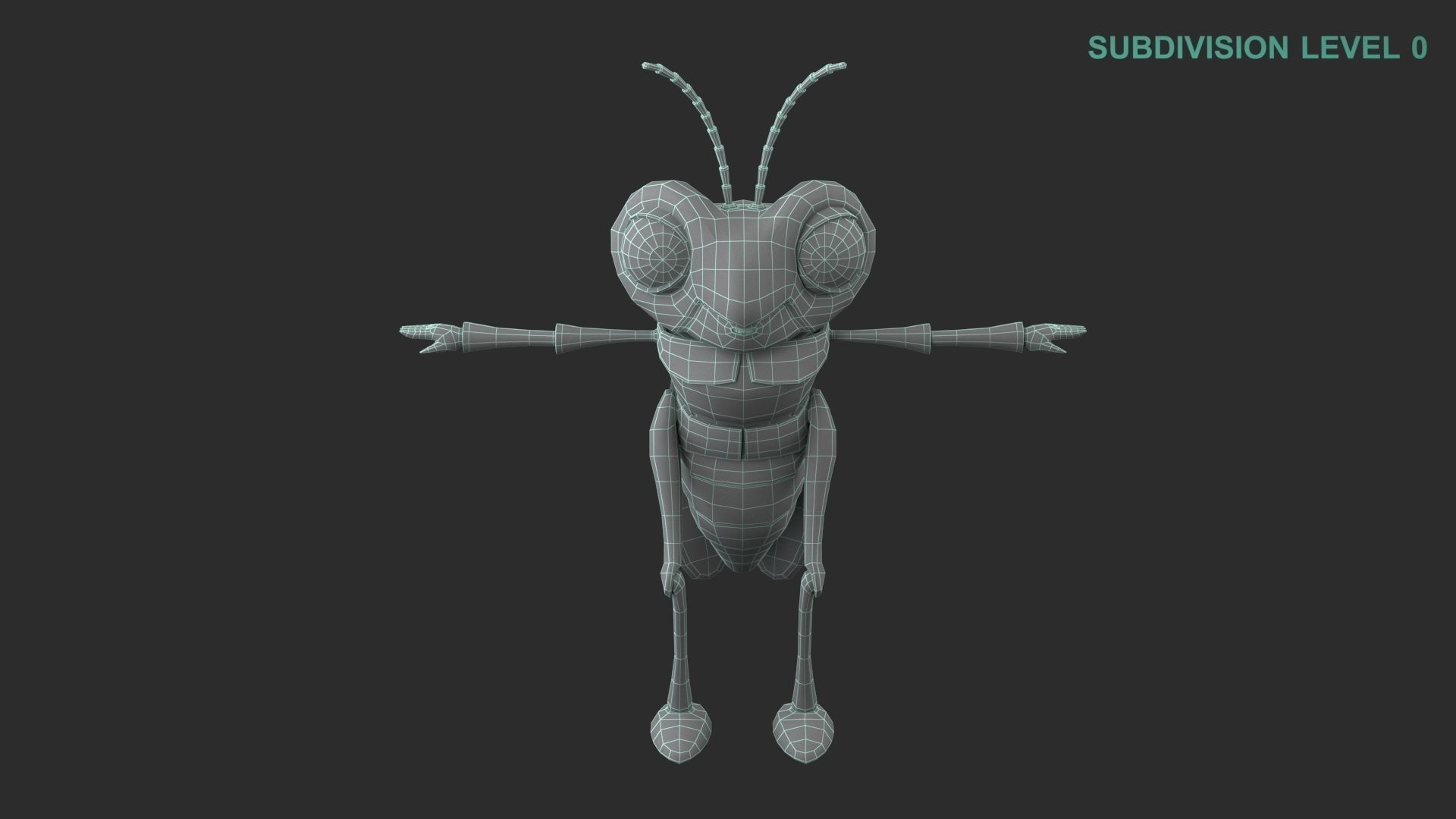 Cartoon Grasshopper Character 3D model_22