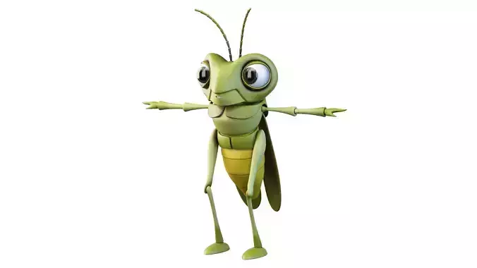 Cartoon Grasshopper Character
