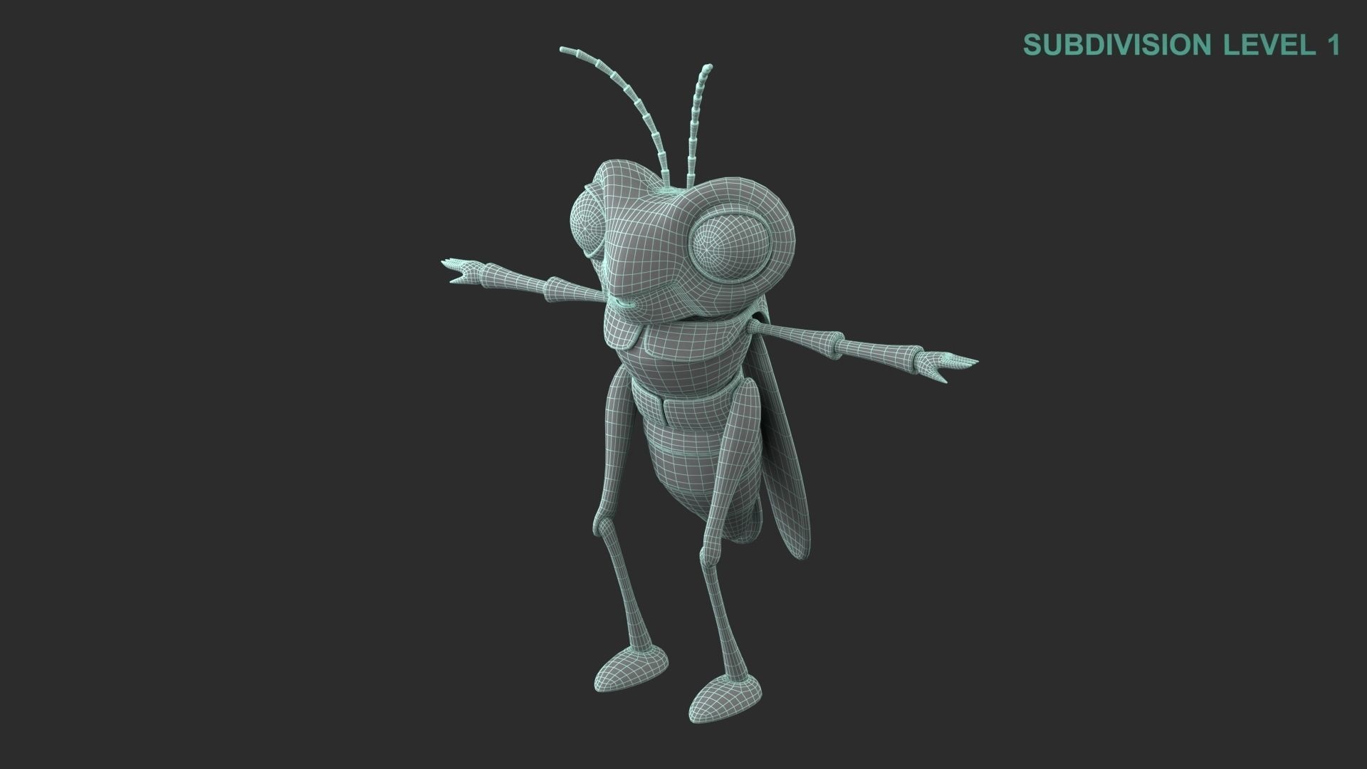 Cartoon Grasshopper Character 3D model_18