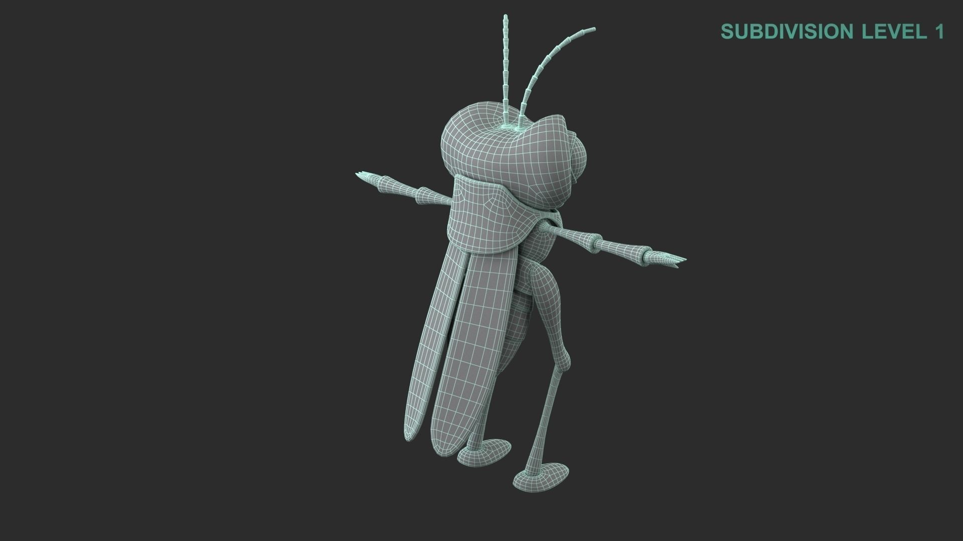 Cartoon Grasshopper Character 3D model_20