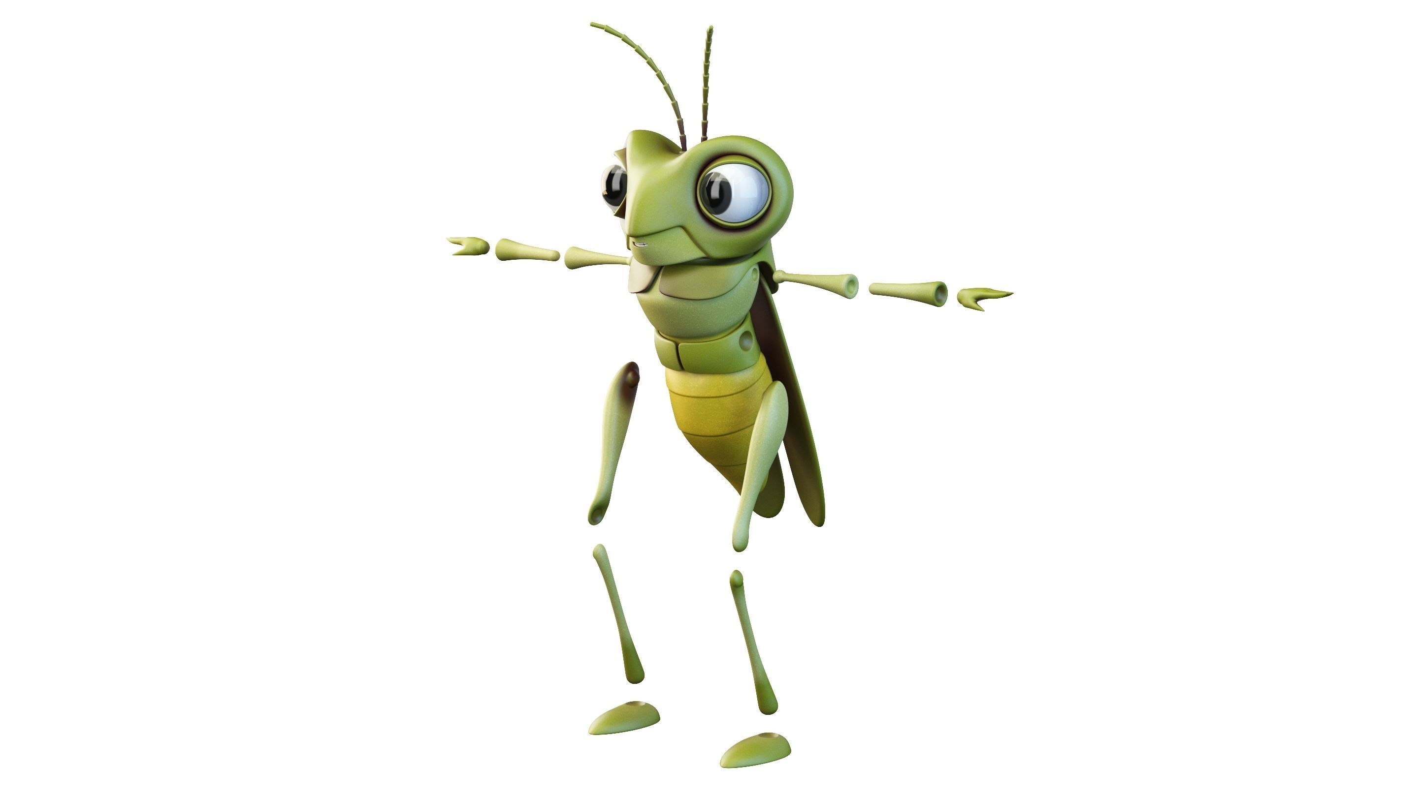 Cartoon Grasshopper Character 3D model_12