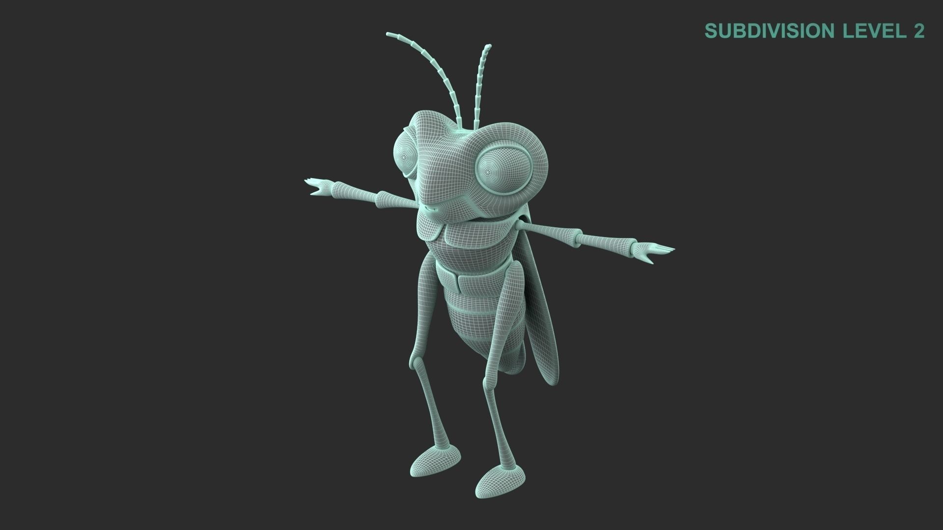 Cartoon Grasshopper Character 3D model_15
