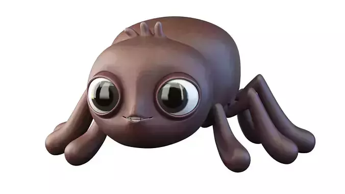 Cartoon Spider Character 3D model