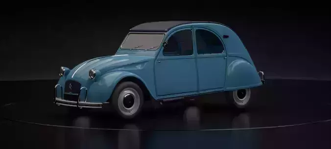 Citroen 2cv azam 1963 3D model