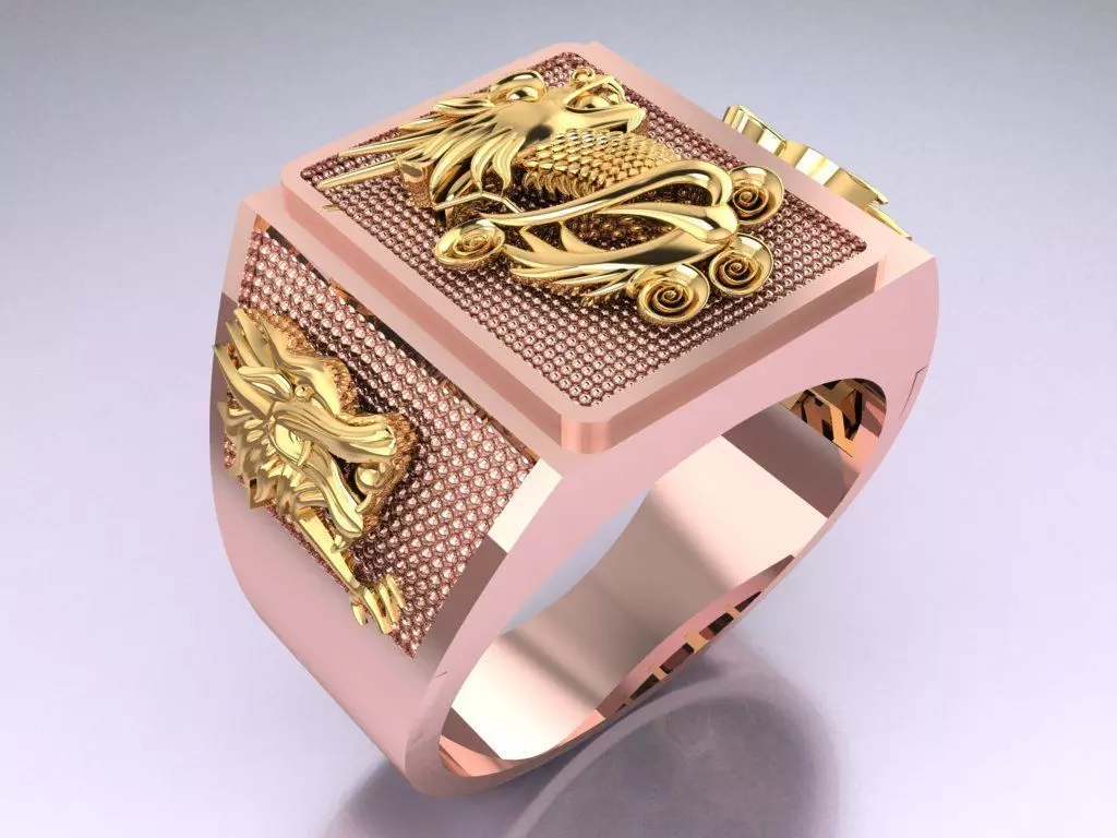 Dragon Ring - Mens Ring - N6940 3D print model