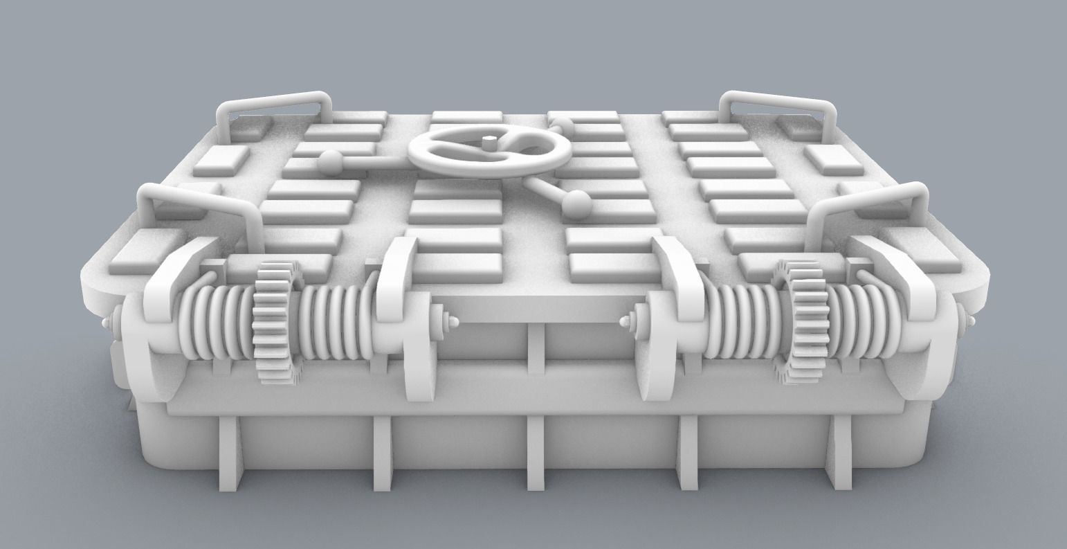 Hatch 1 Low-poly 3D model_2