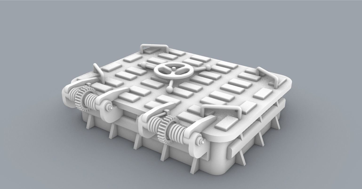 Hatch 1 Low-poly 3D model_6