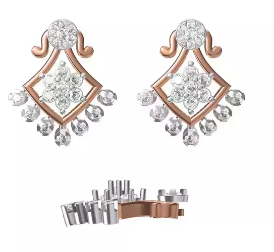 Women Earrings STL JCD Details 3D print model