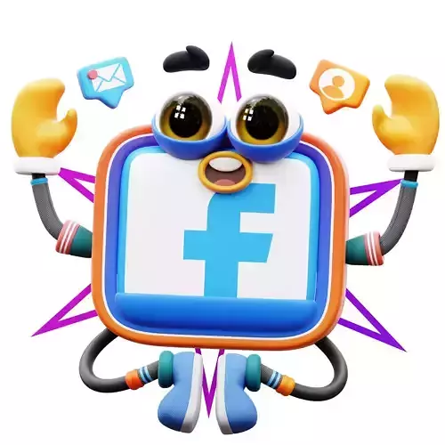 Facebook Sticker Mascot 3D Icon