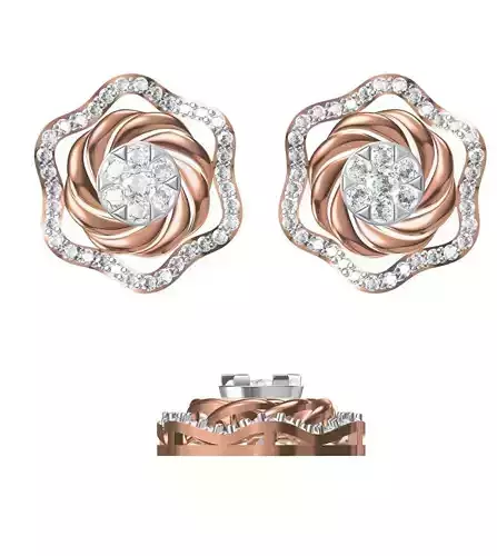 Women Earrings STL JCD Details 3D print model