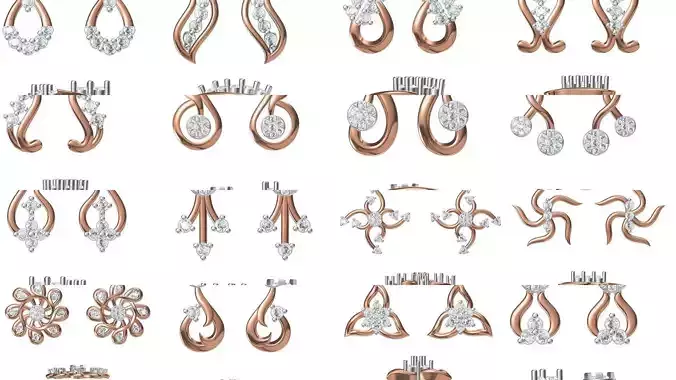 151 Women Earrings STL JCD Details Collection 