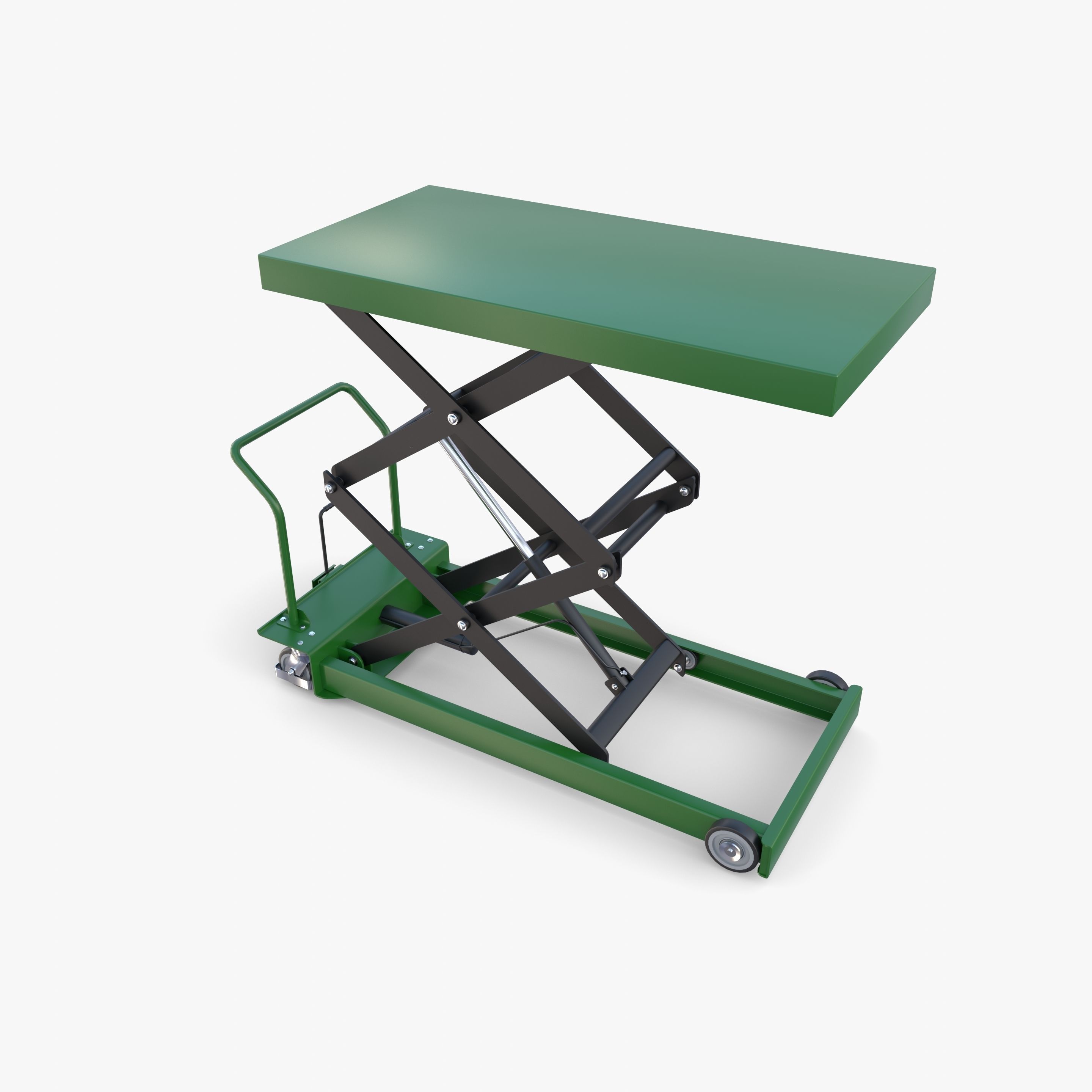 Animated Scissor Lift Table Green 3D model_11