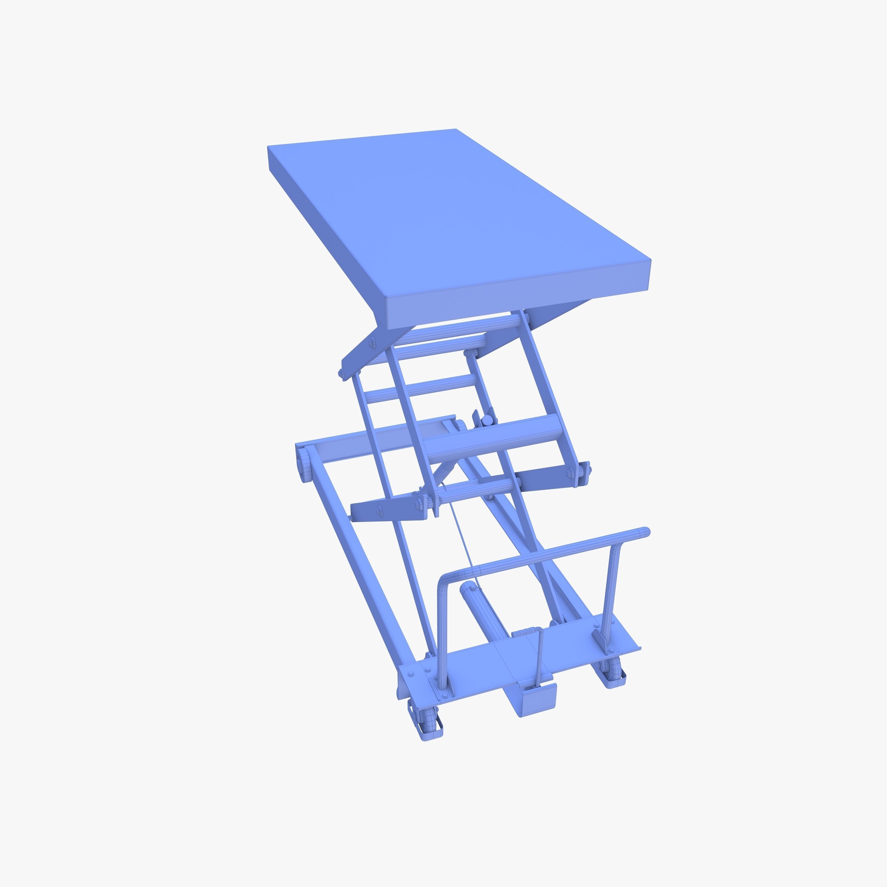 Animated Scissor Lift Table Green 3D model_34