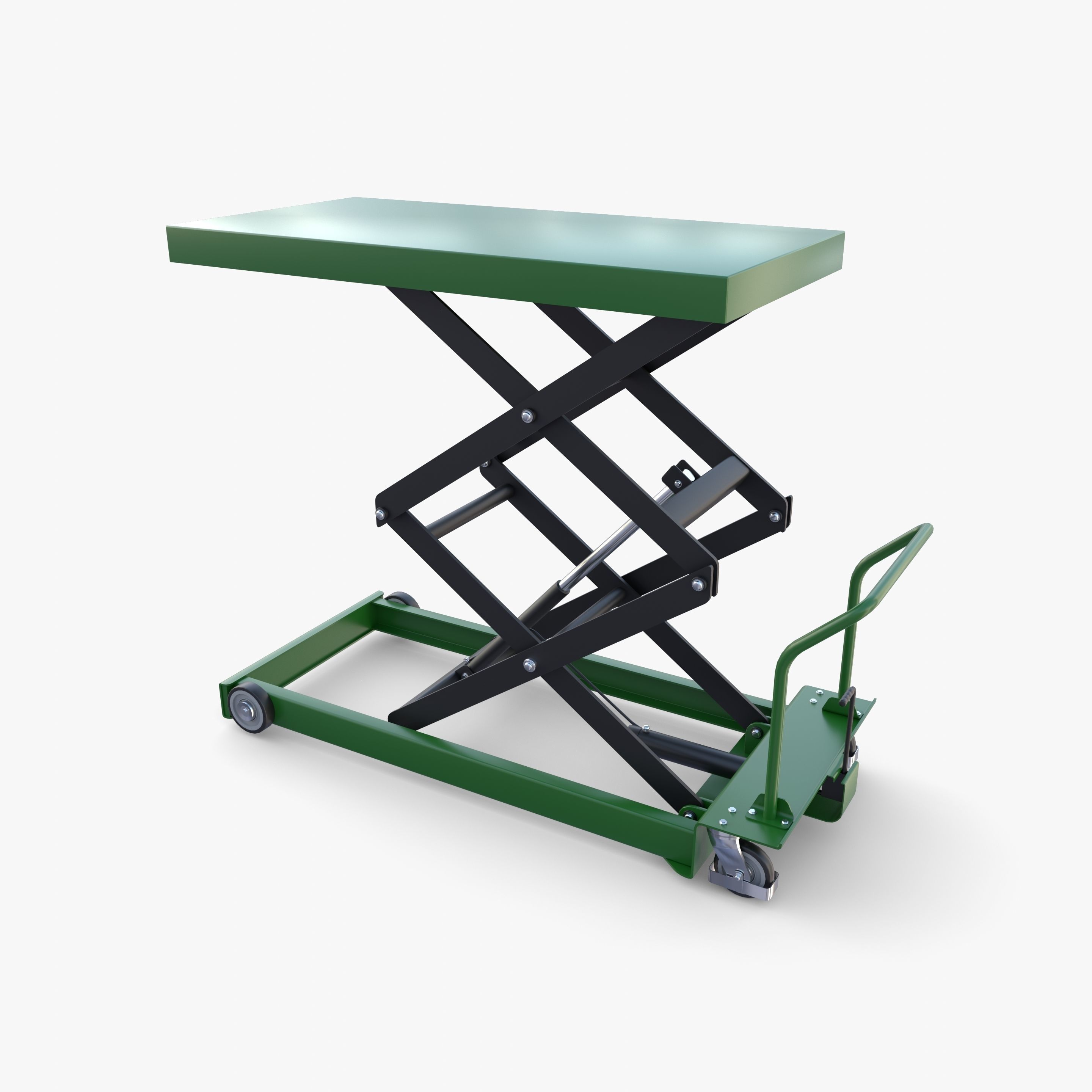 Animated Scissor Lift Table Green 3D model_6