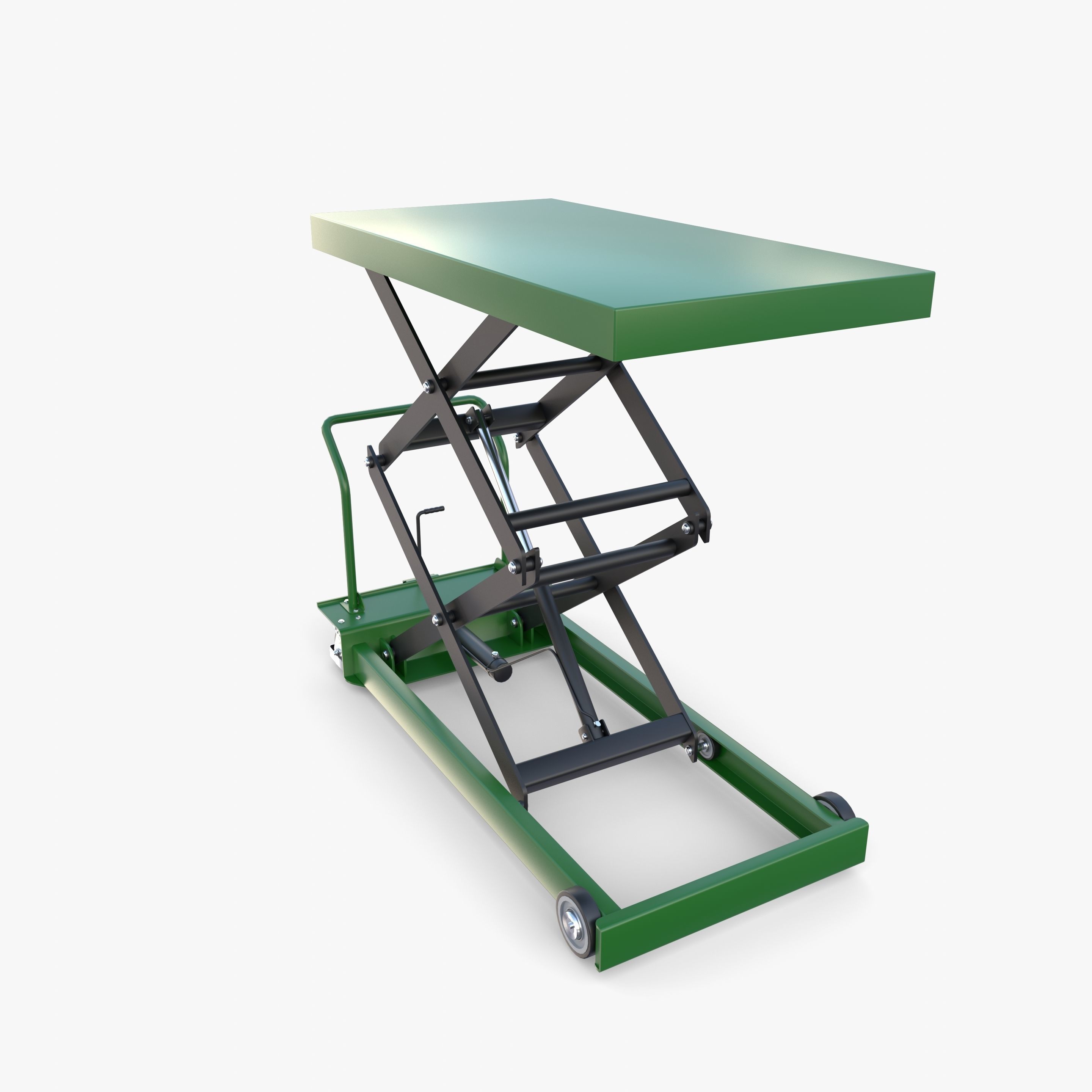 Animated Scissor Lift Table Green 3D model_3