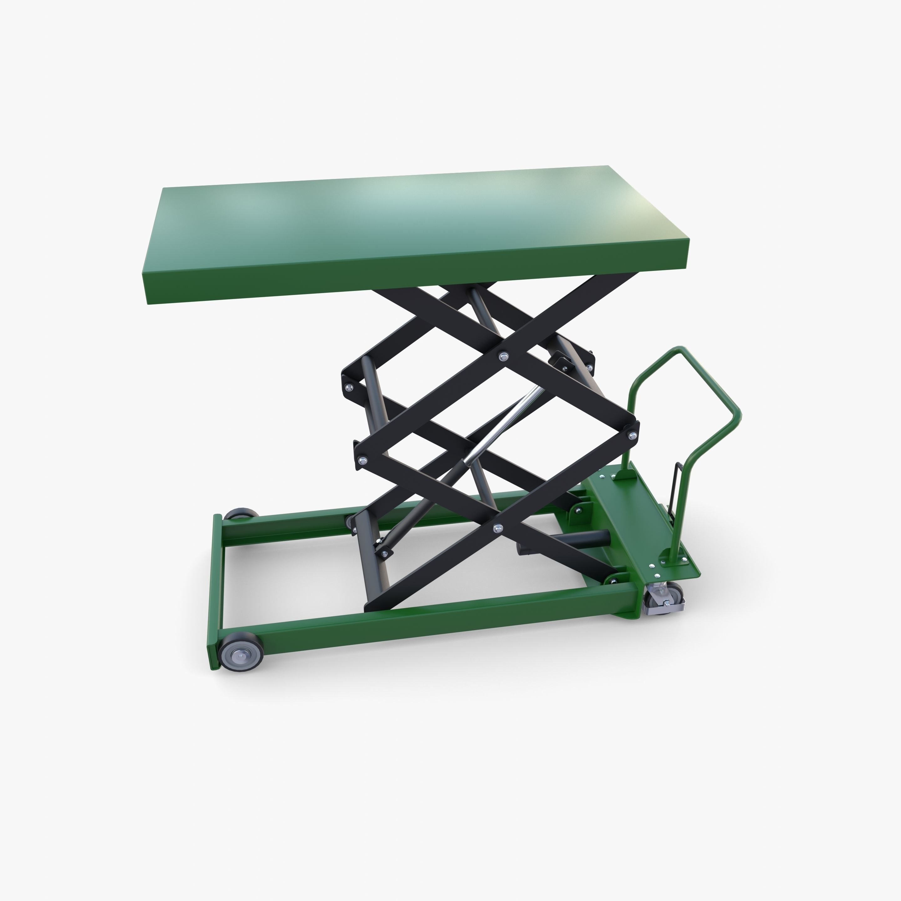 Animated Scissor Lift Table Green 3D model_12