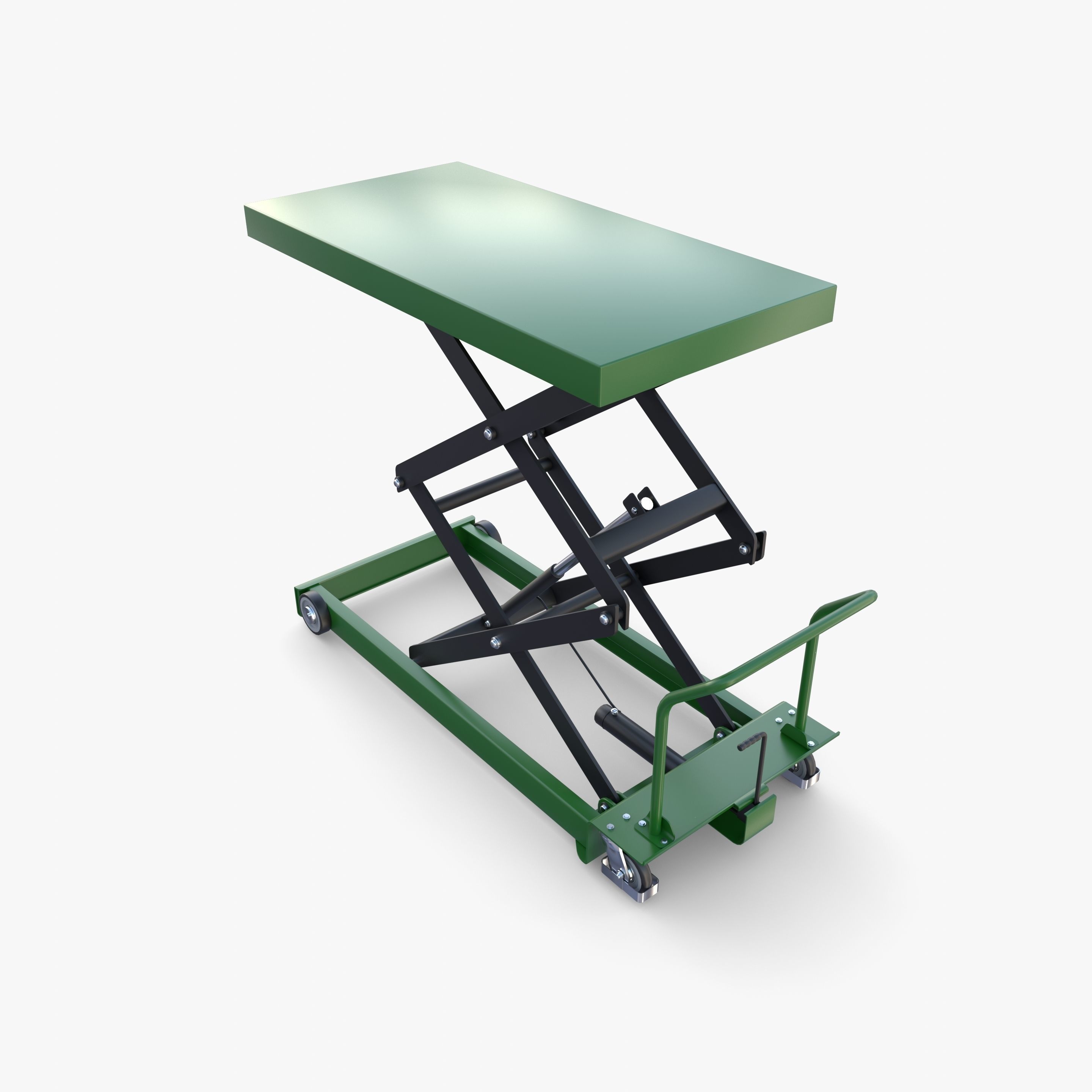 Animated Scissor Lift Table Green 3D model_14