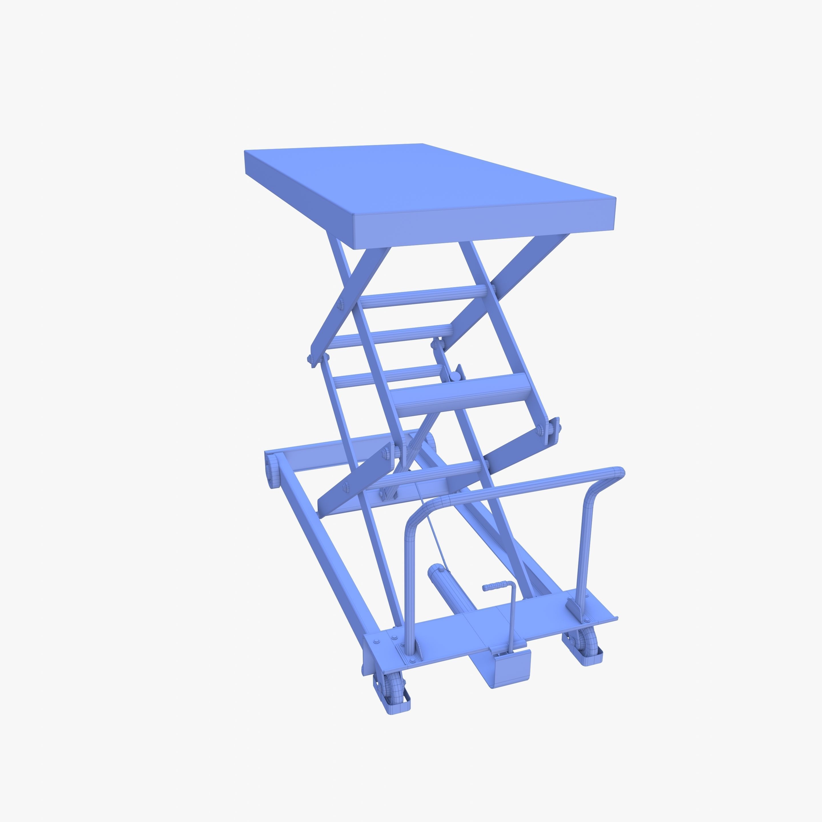 Animated Scissor Lift Table Green 3D model_27