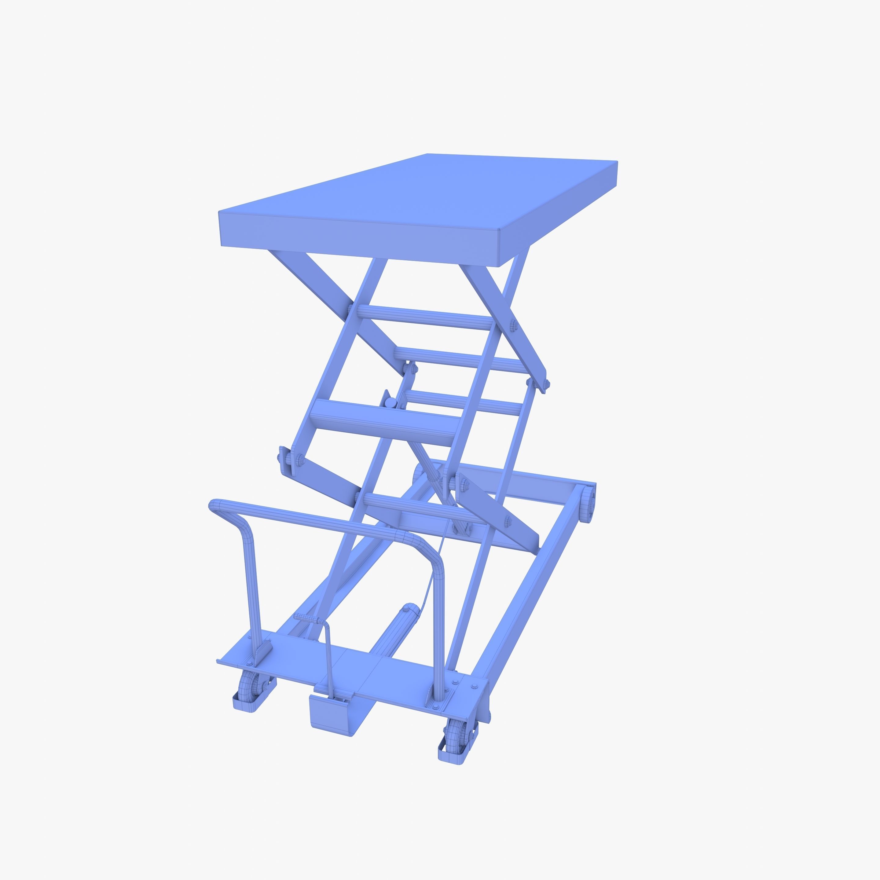 Animated Scissor Lift Table Green 3D model_28