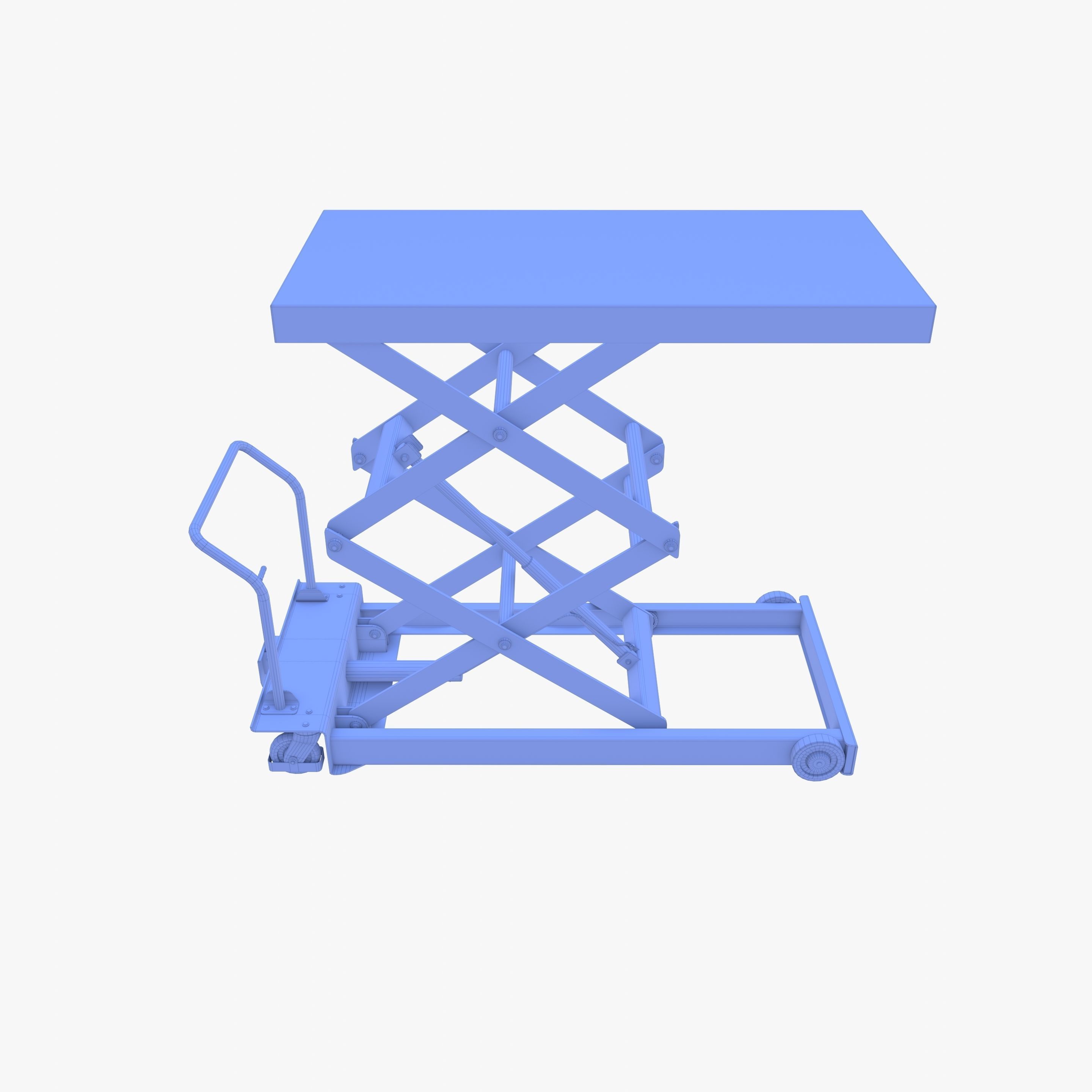 Animated Scissor Lift Table Green 3D model_32