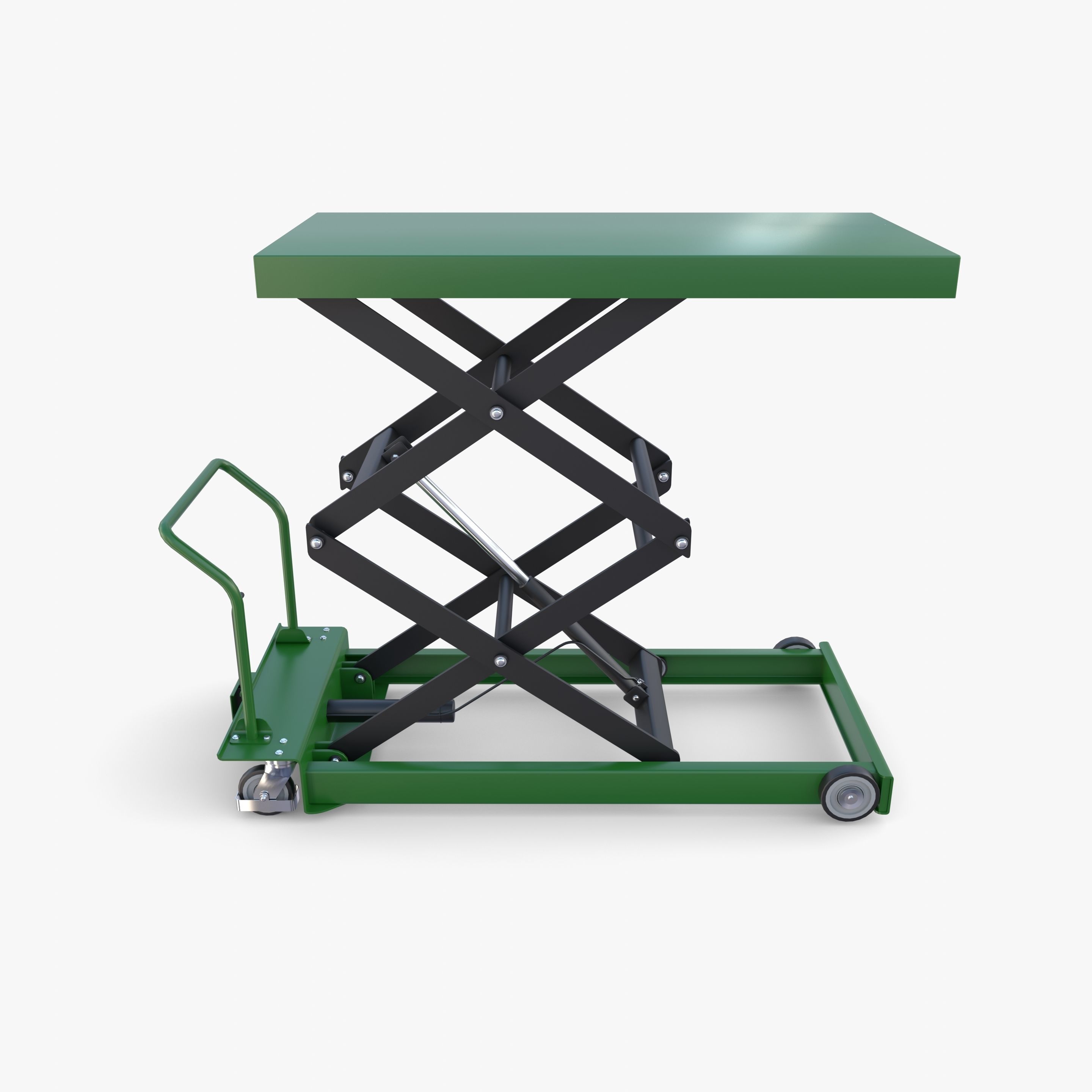Animated Scissor Lift Table Green 3D model_2