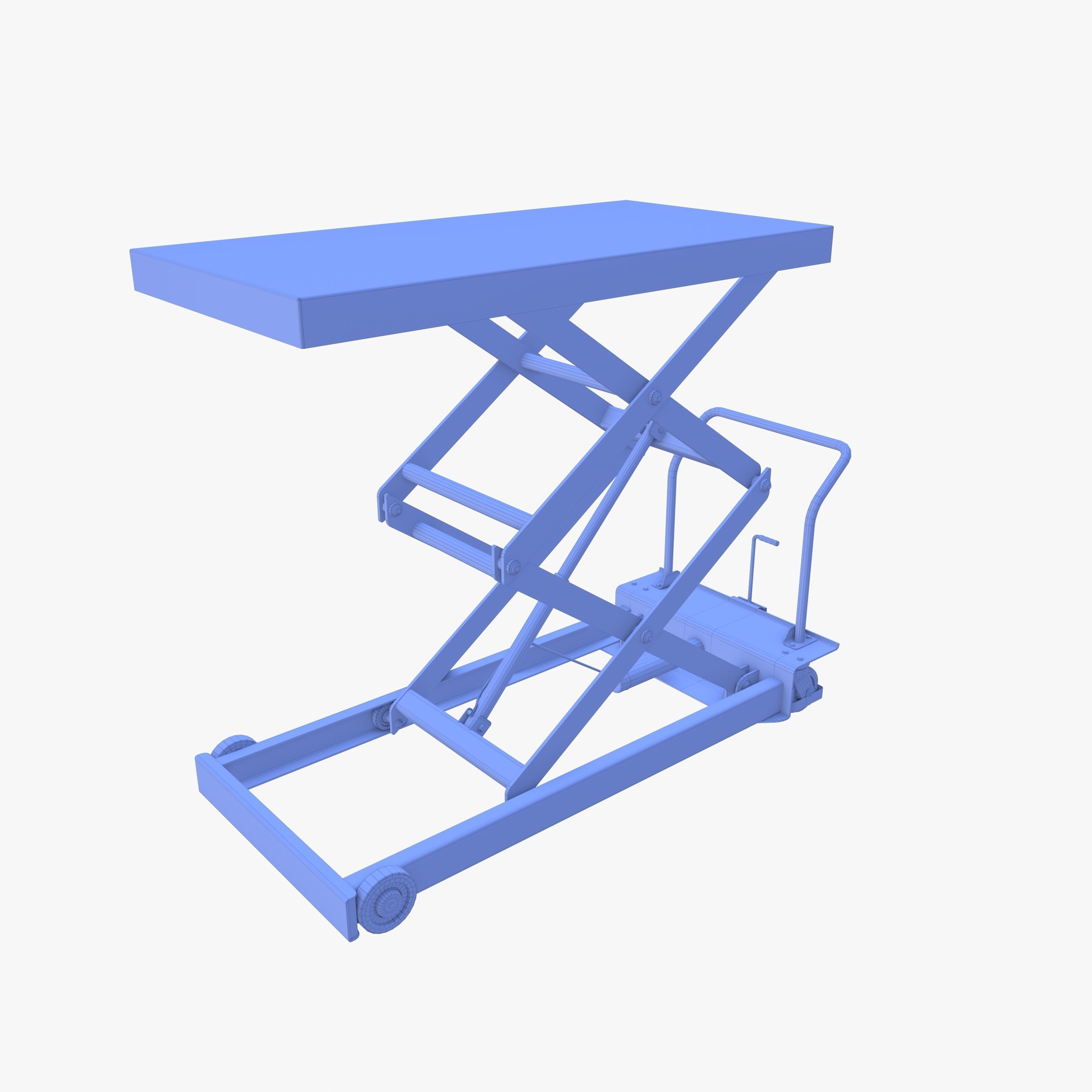 Animated Scissor Lift Table Green 3D model_23