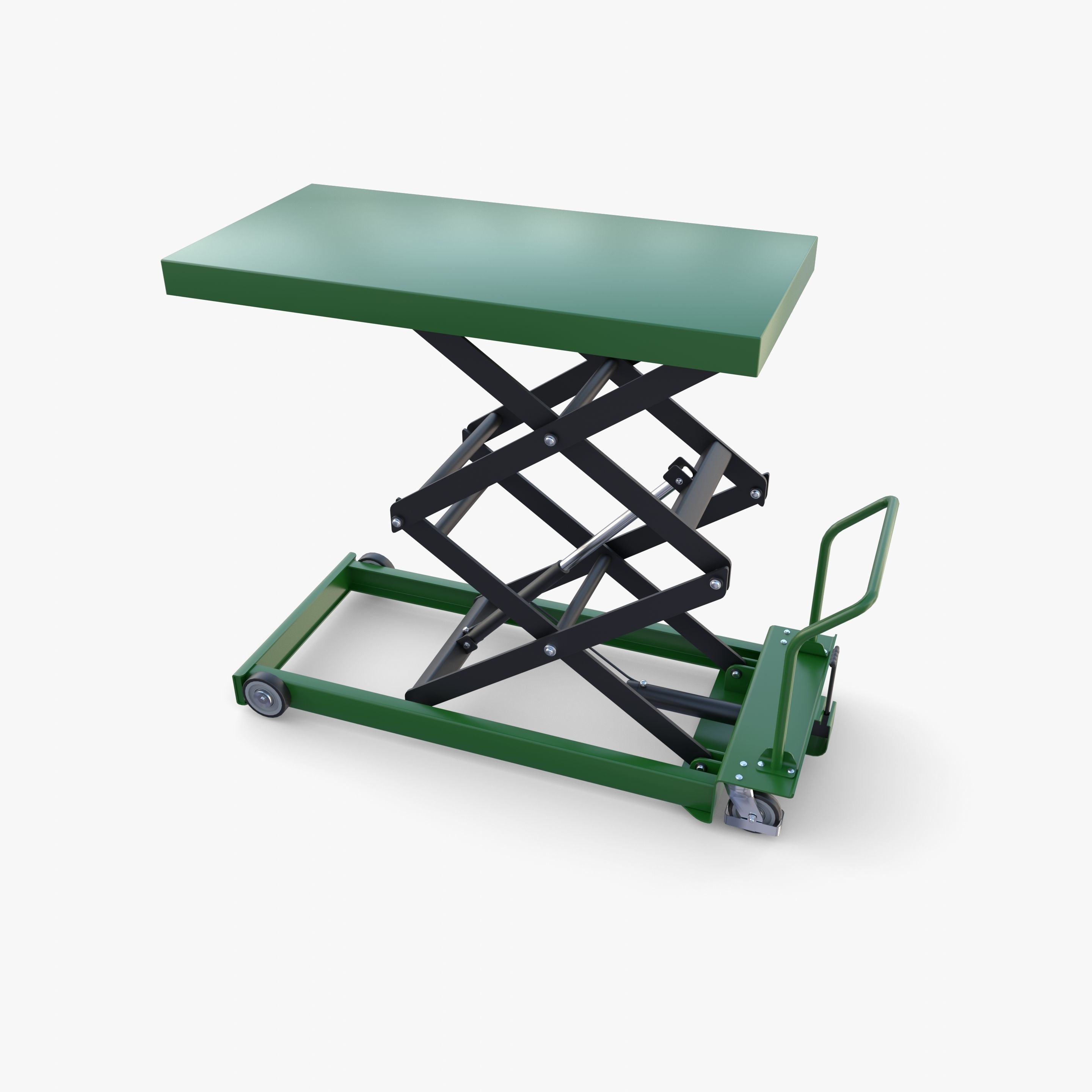 Animated Scissor Lift Table Green 3D model_13