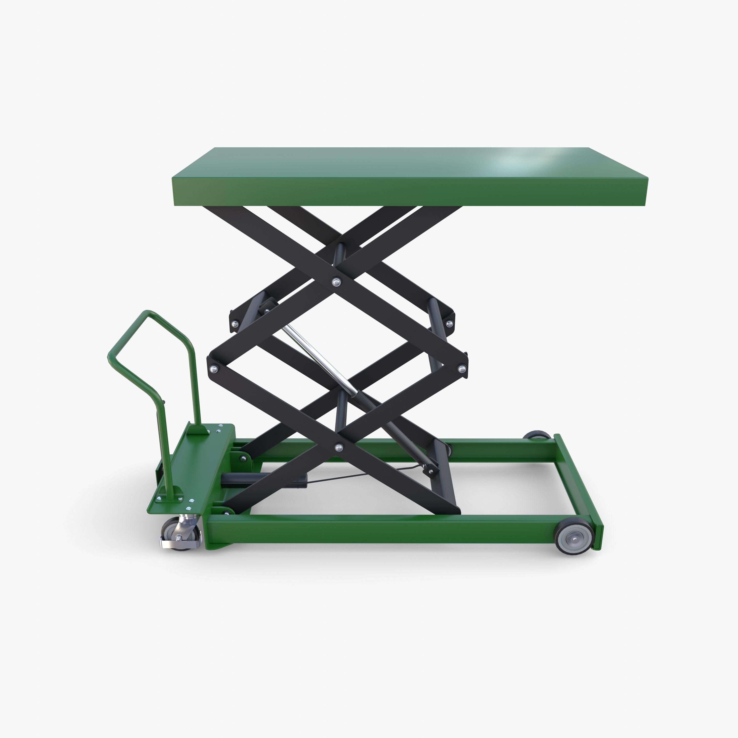 Animated Scissor Lift Table Green 3D model_16