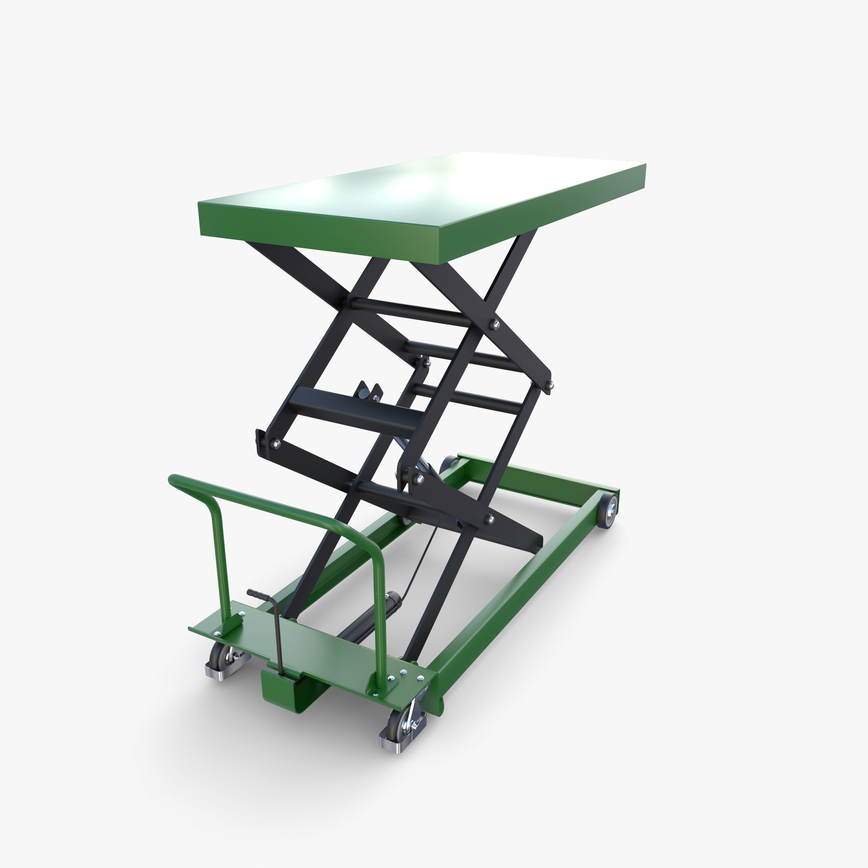 Animated Scissor Lift Table Green 3D model_9