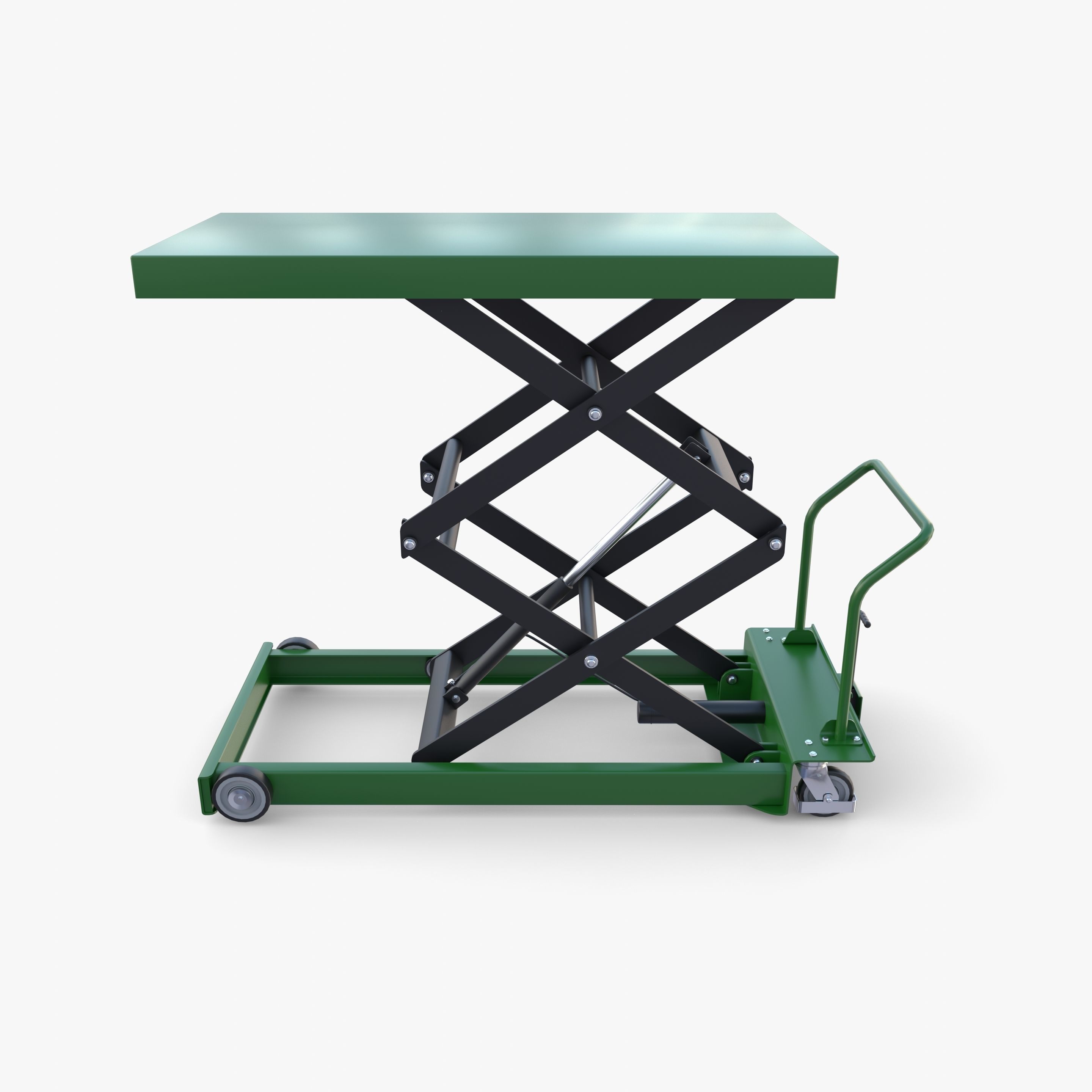 Animated Scissor Lift Table Green 3D model_5