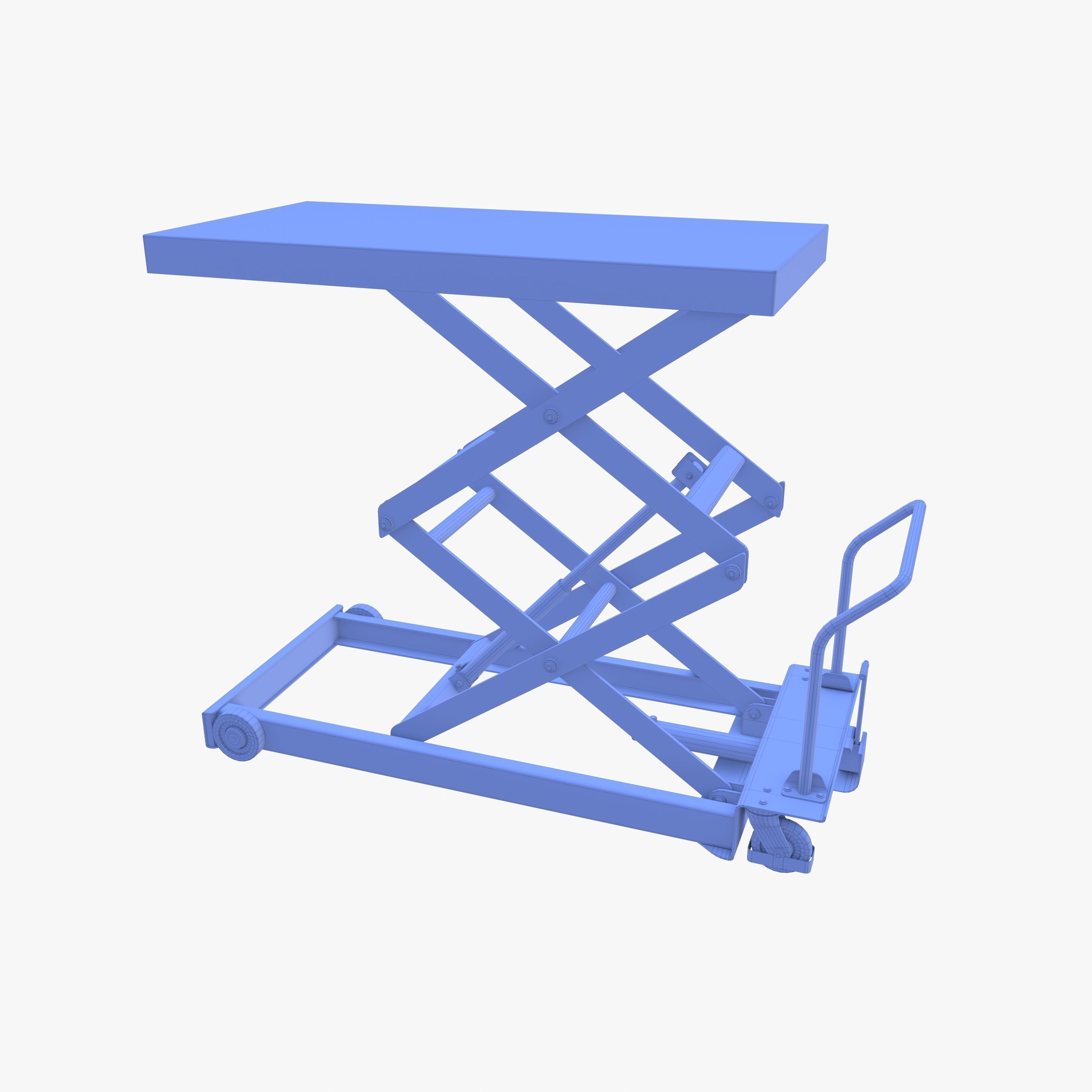 Animated Scissor Lift Table Green 3D model_25