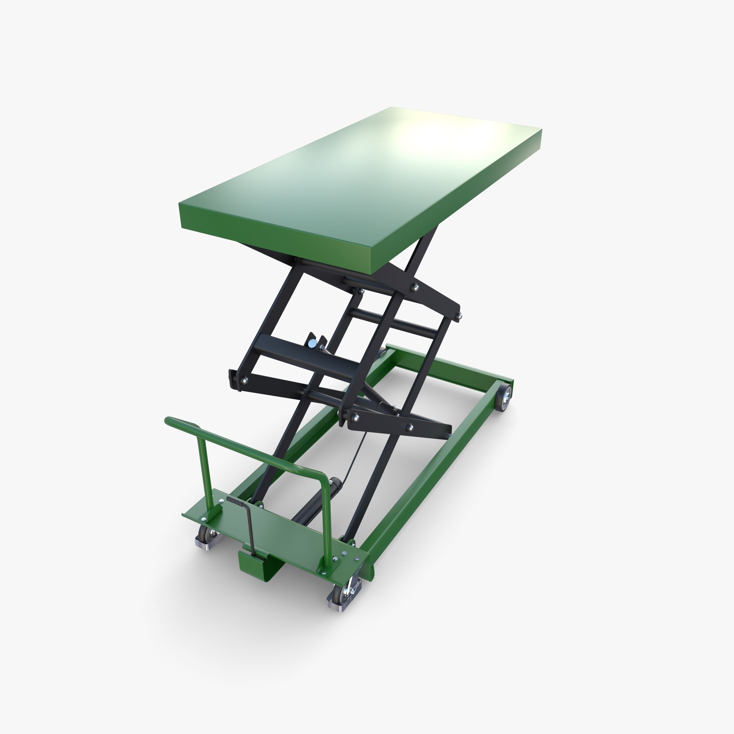 Animated Scissor Lift Table Green 3D model_15