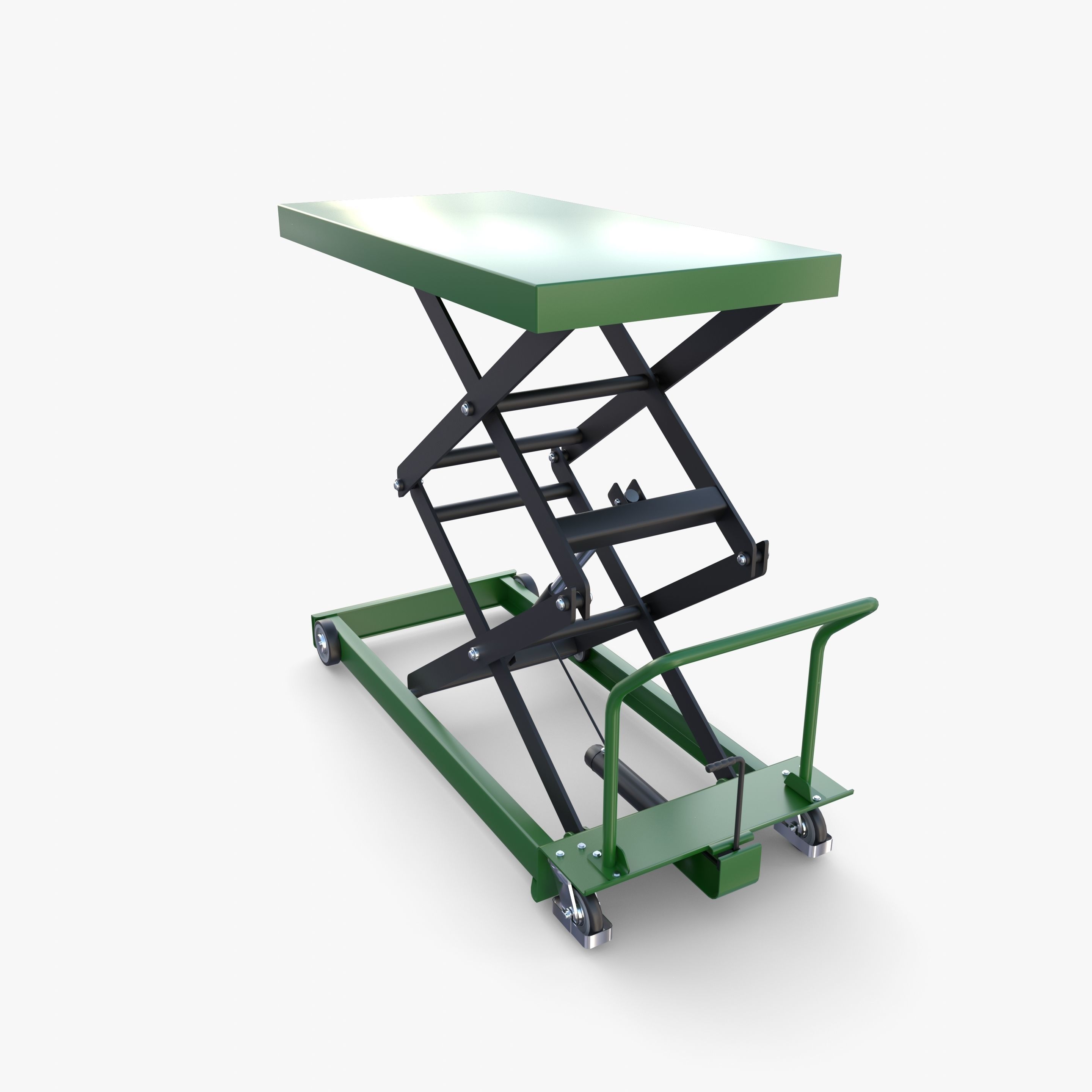 Animated Scissor Lift Table Green 3D model_7