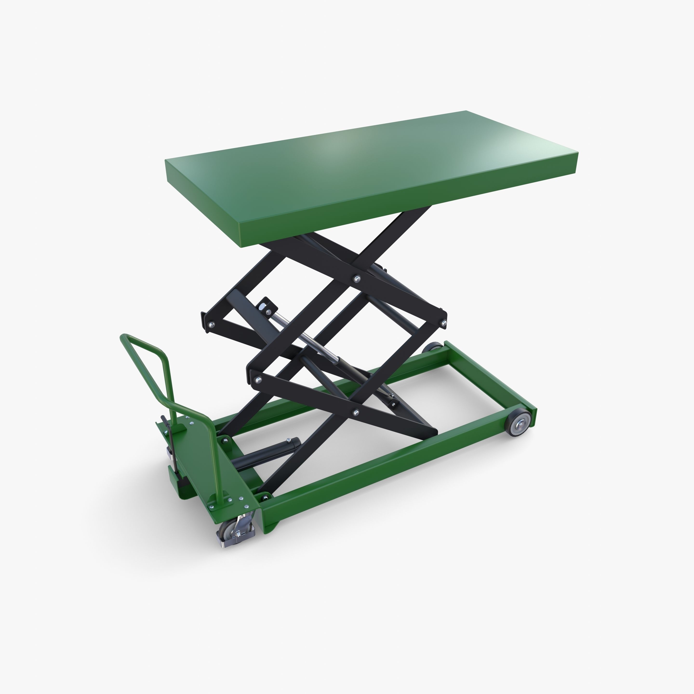 Animated Scissor Lift Table Green 3D model_10