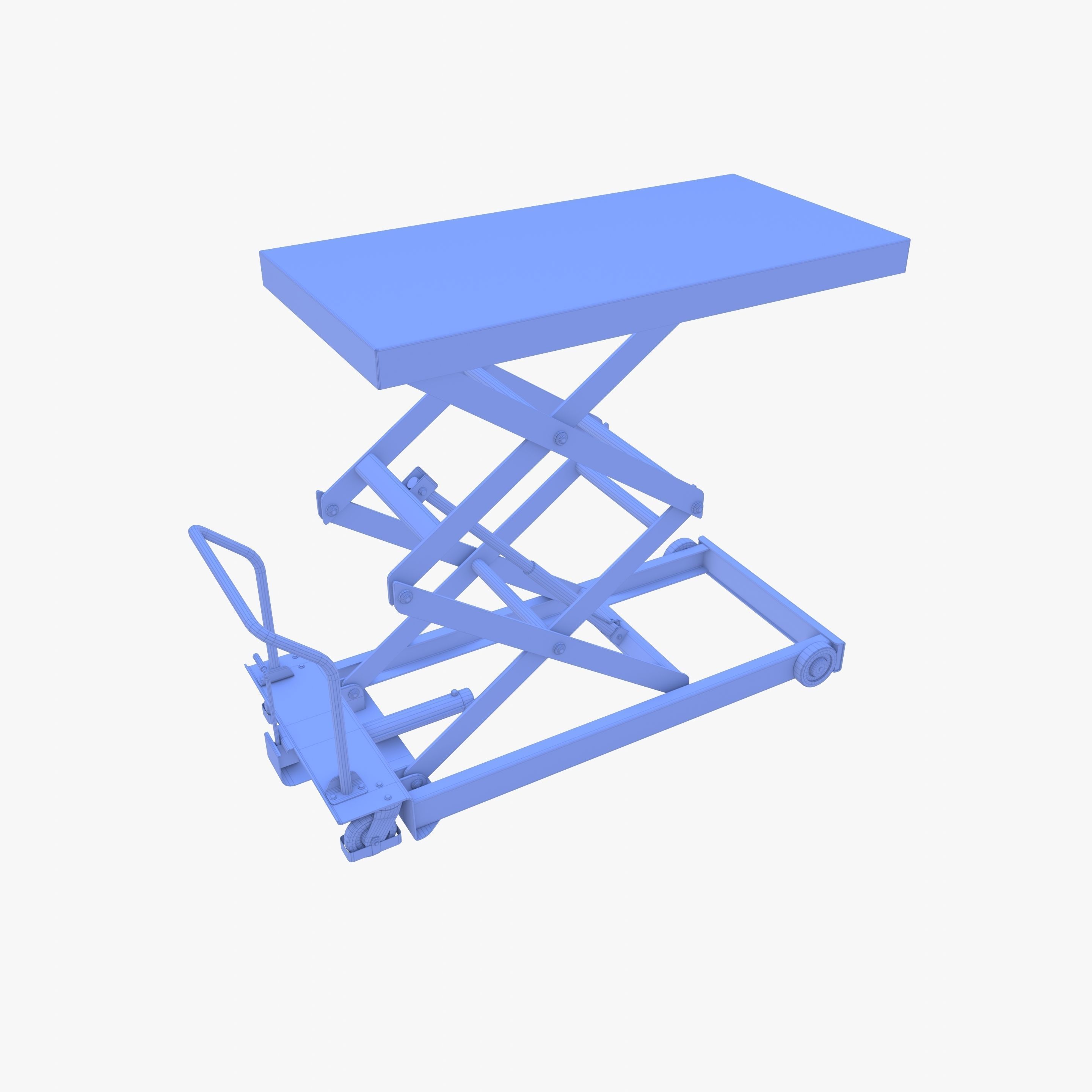 Animated Scissor Lift Table Green 3D model_30