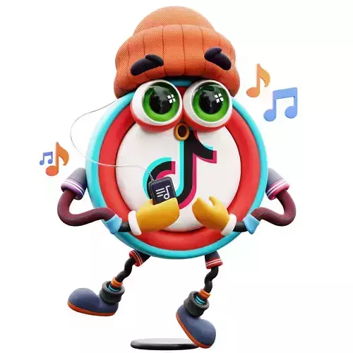 Tiktok Sticker Mascot 3D Icon Low-poly 3D model