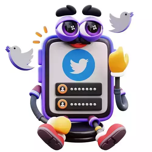 Twitter Sticker Mascot 3D Icon