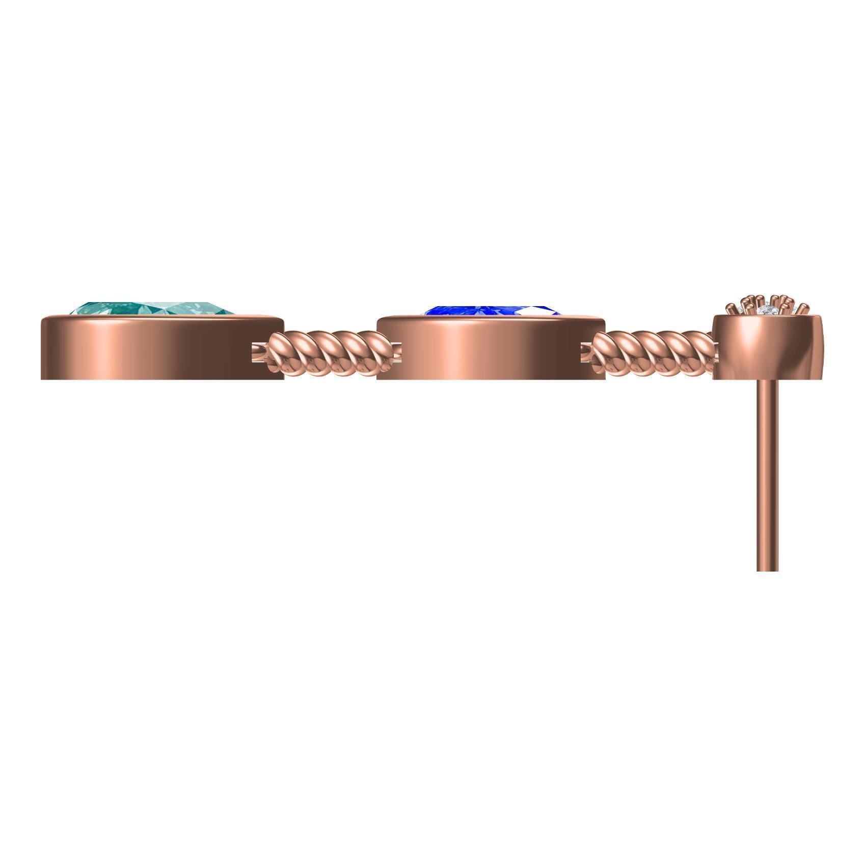 Round and Marquise and Pear Diamond Stud Earring 3D print model_5