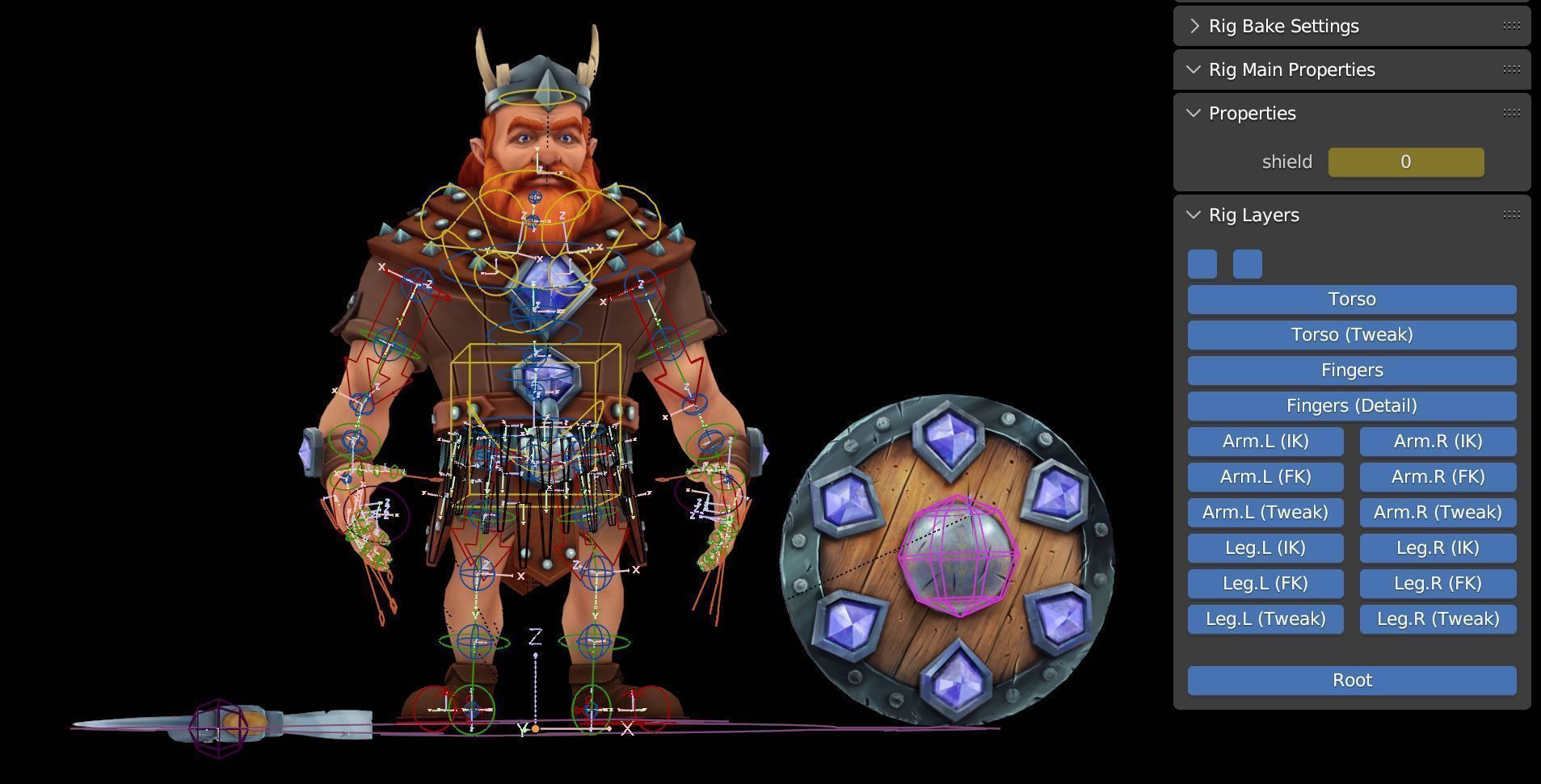 Character low-poly 3d model   dwarf with pickaxe Low-poly 3D model_13