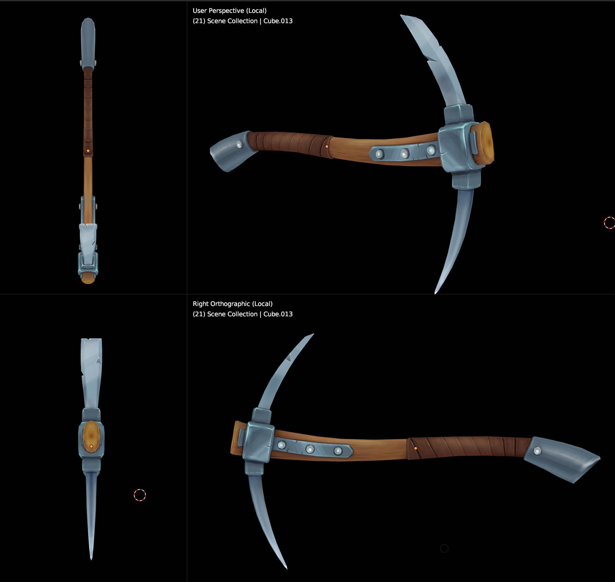 Character low-poly 3d model   dwarf with pickaxe Low-poly 3D model_6