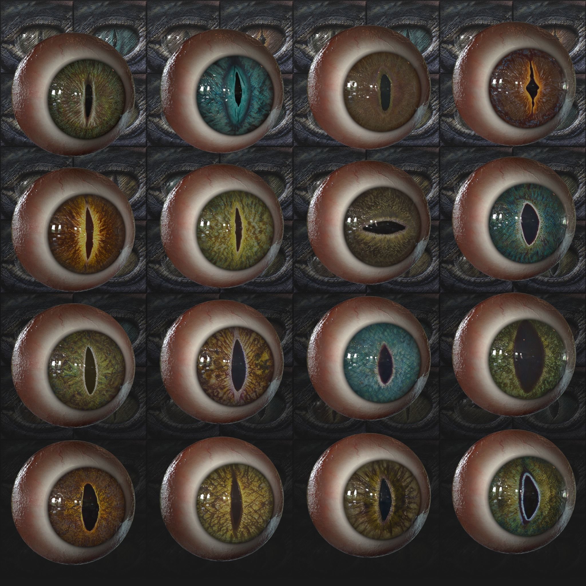 Creature Eyes Vol 08 - PBR Low-poly 3D model_1