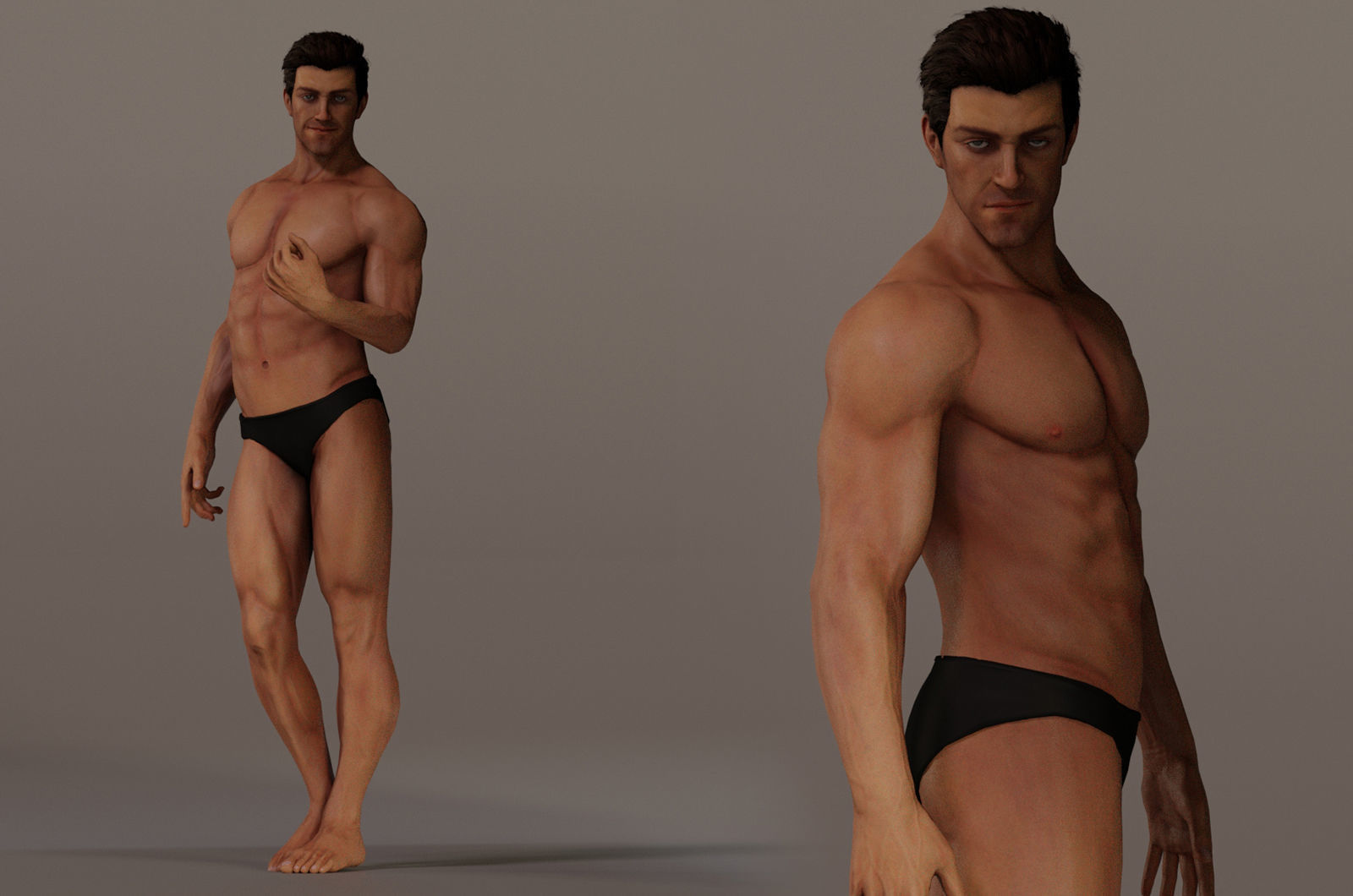 Male Base Complete Rig Low-poly 3D model_4
