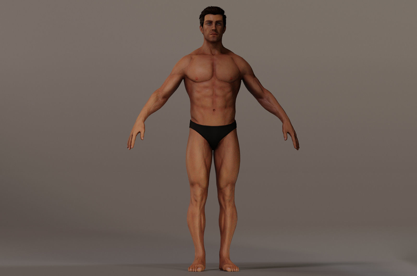 Male Base Complete Rig Low-poly 3D model_7