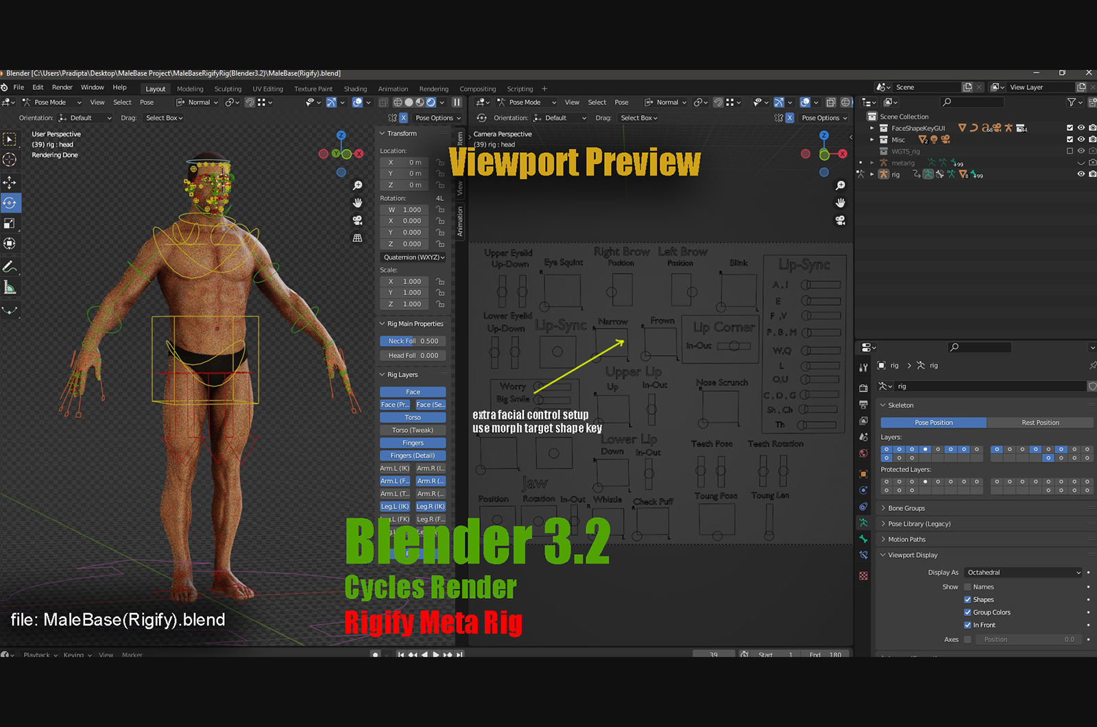Male Base Complete Rig Low-poly 3D model_20