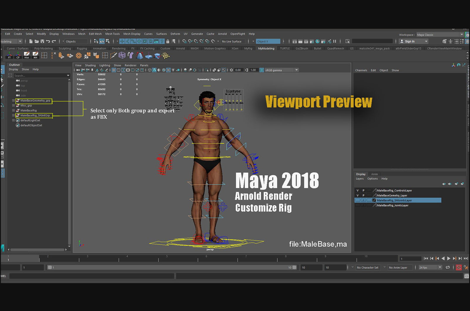 Male Base Complete Rig Low-poly 3D model_18