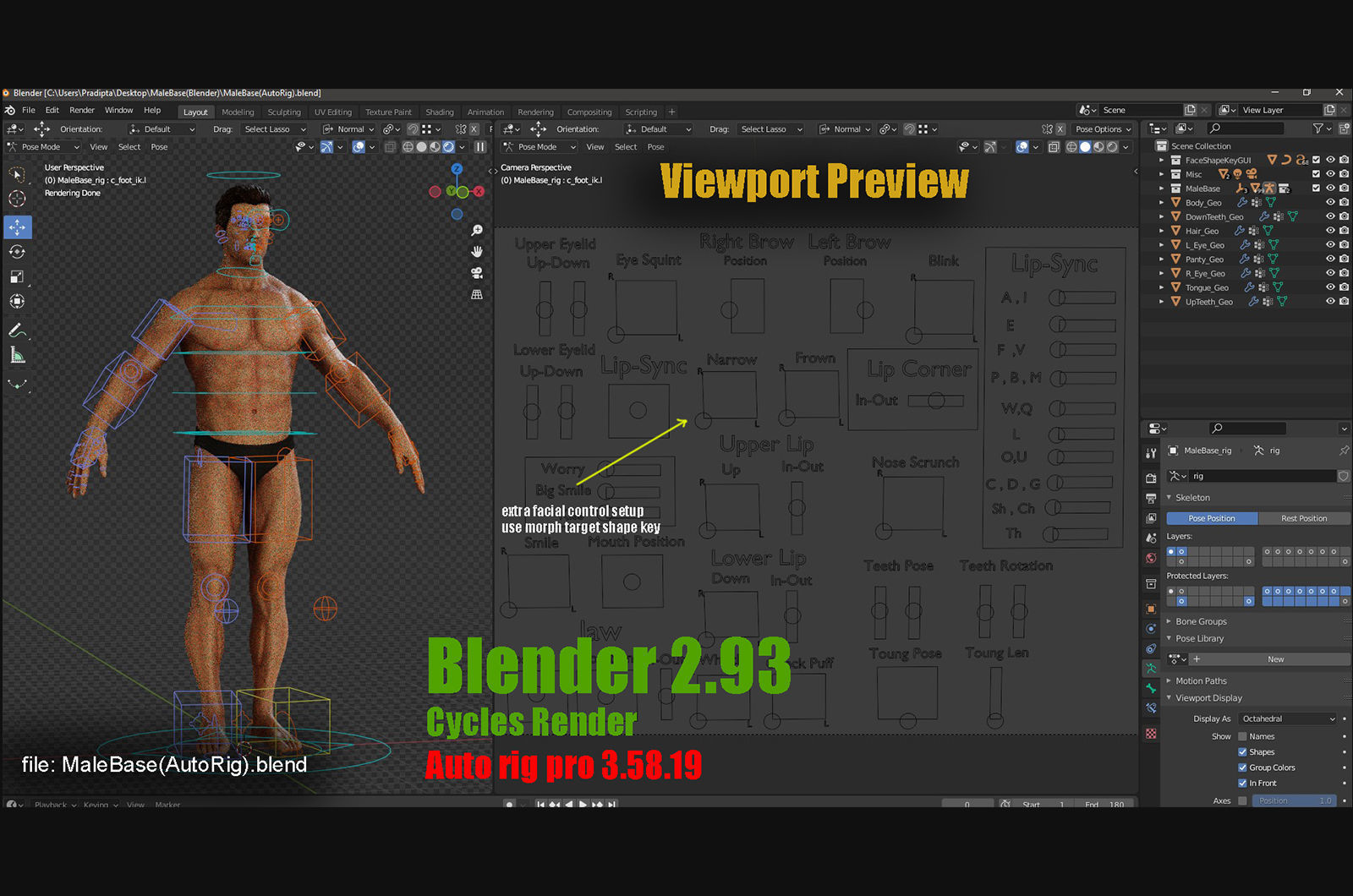 Male Base Complete Rig Low-poly 3D model_19